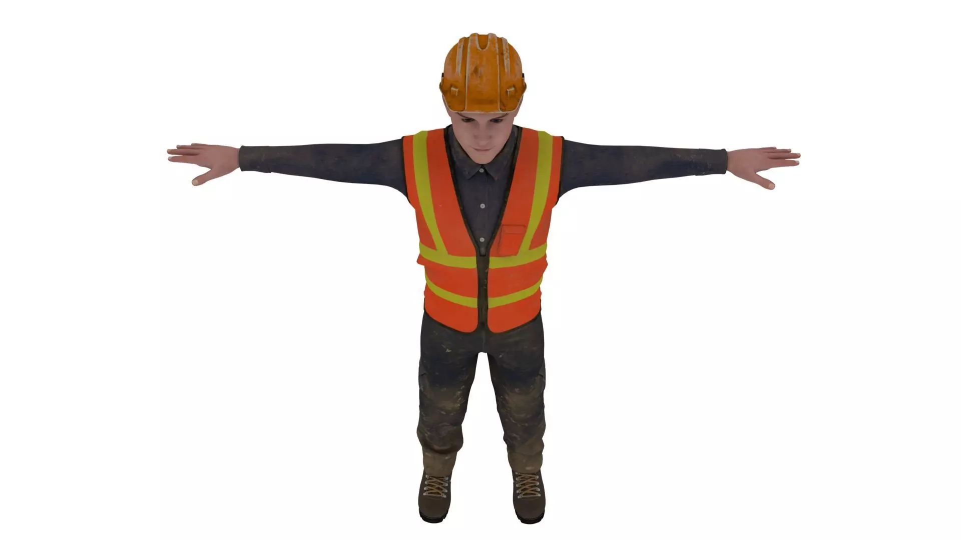 Realistic worker  3D model_5