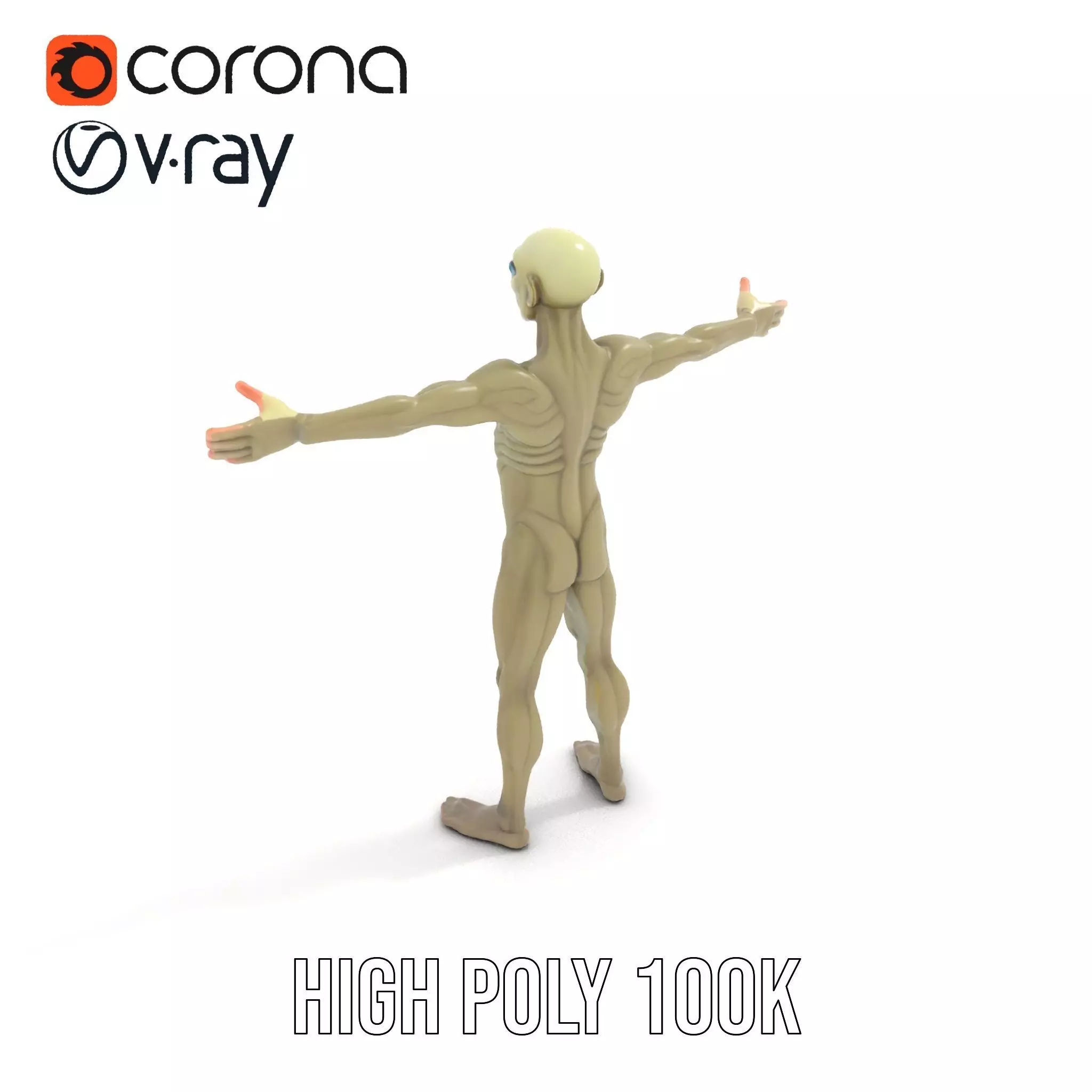 Alien Character Pose model pack Low-poly 3D model_22