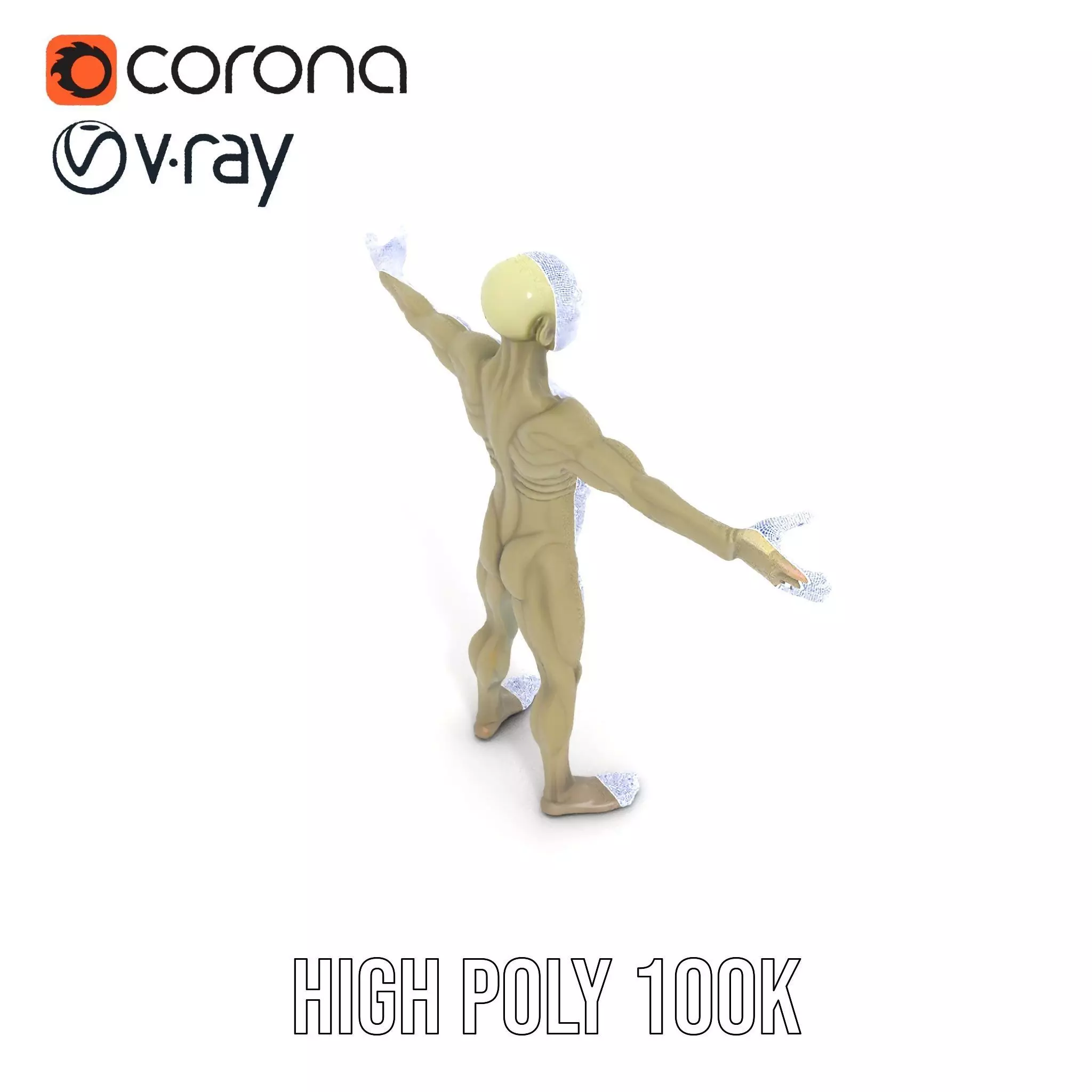 Alien Character Pose model pack Low-poly 3D model_33