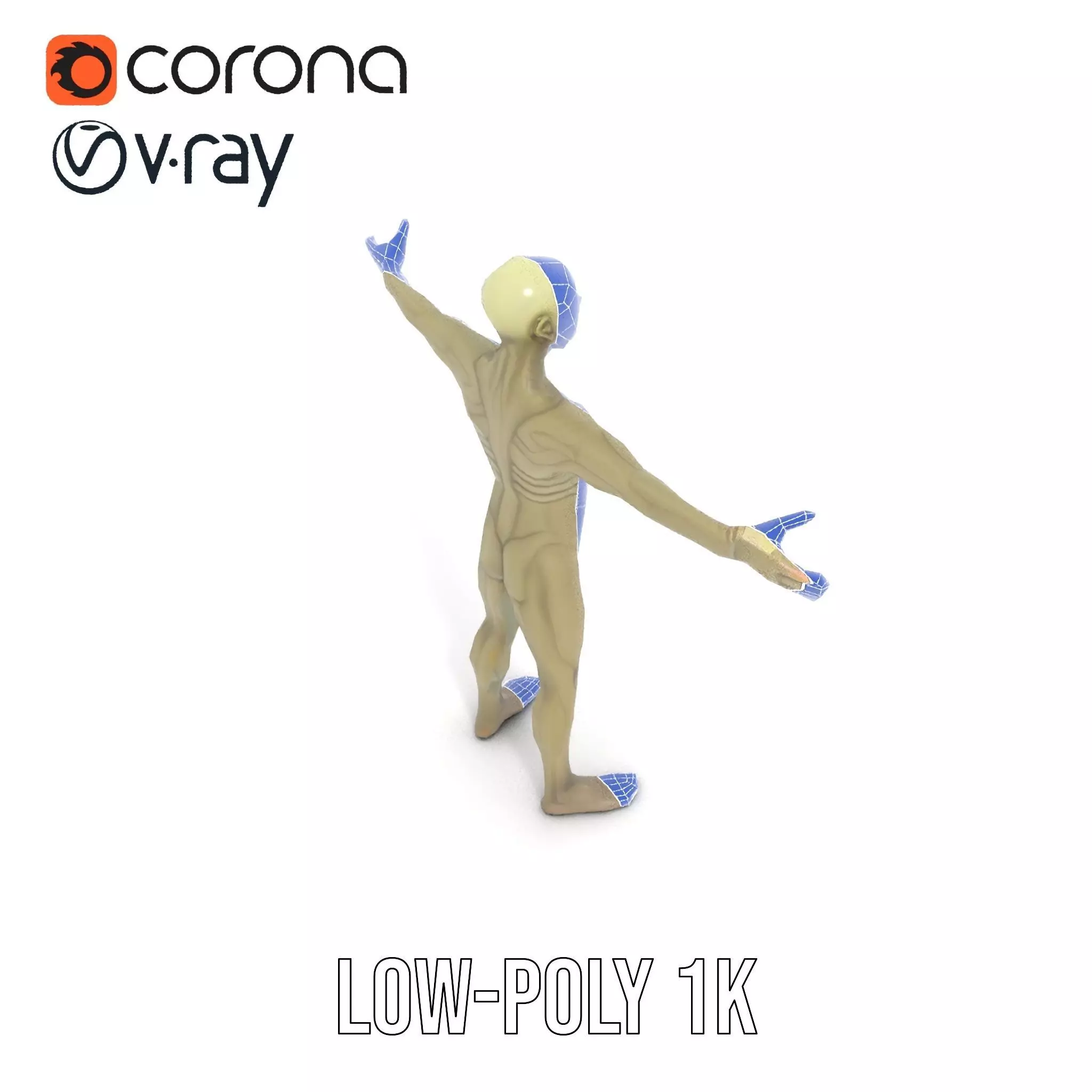 Alien Character Pose model pack Low-poly 3D model_15