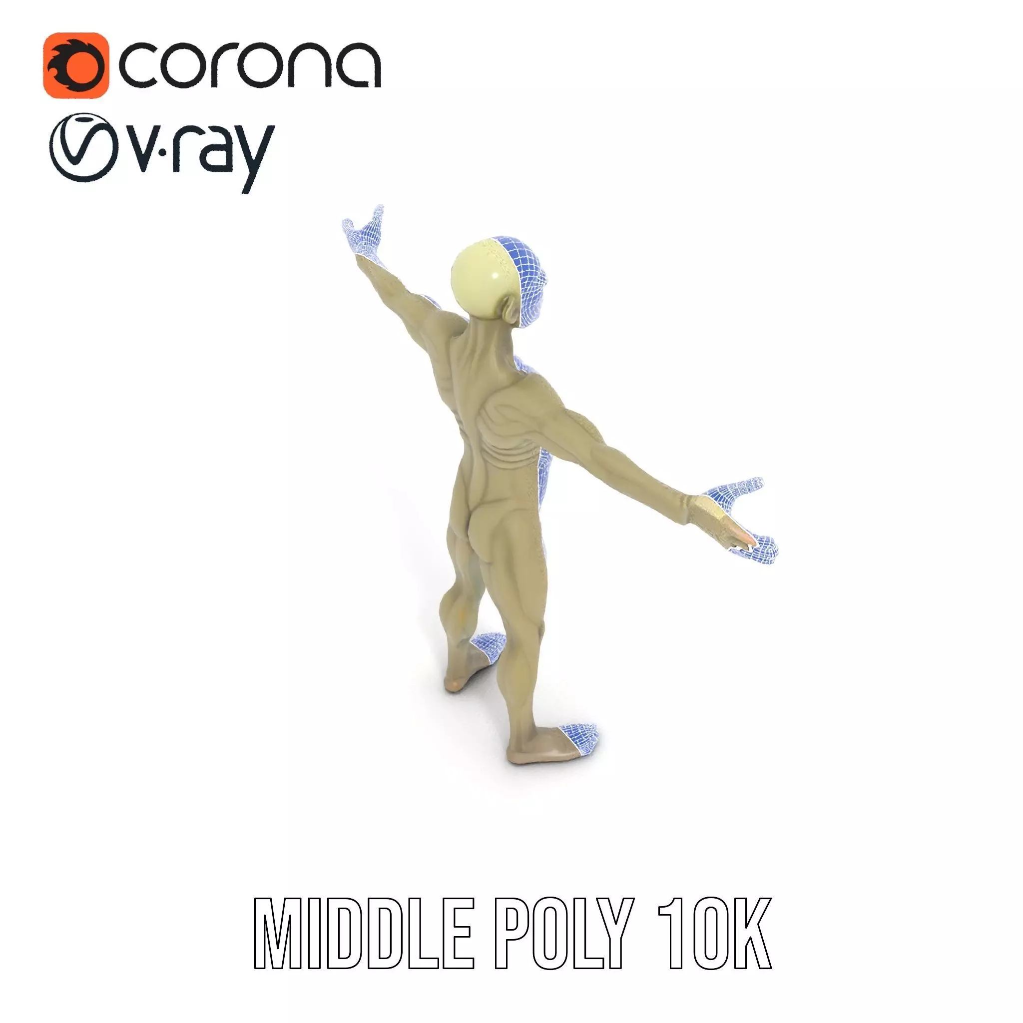 Alien Character Pose model pack Low-poly 3D model_28