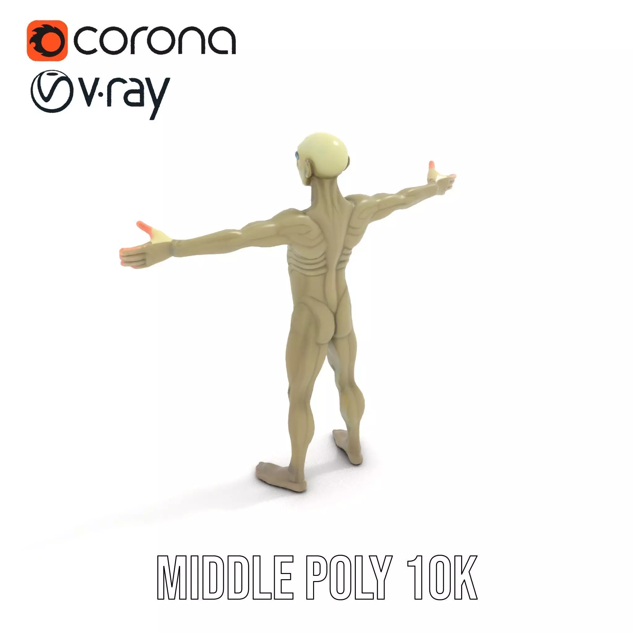 Alien Character Pose model pack Low-poly 3D model_6