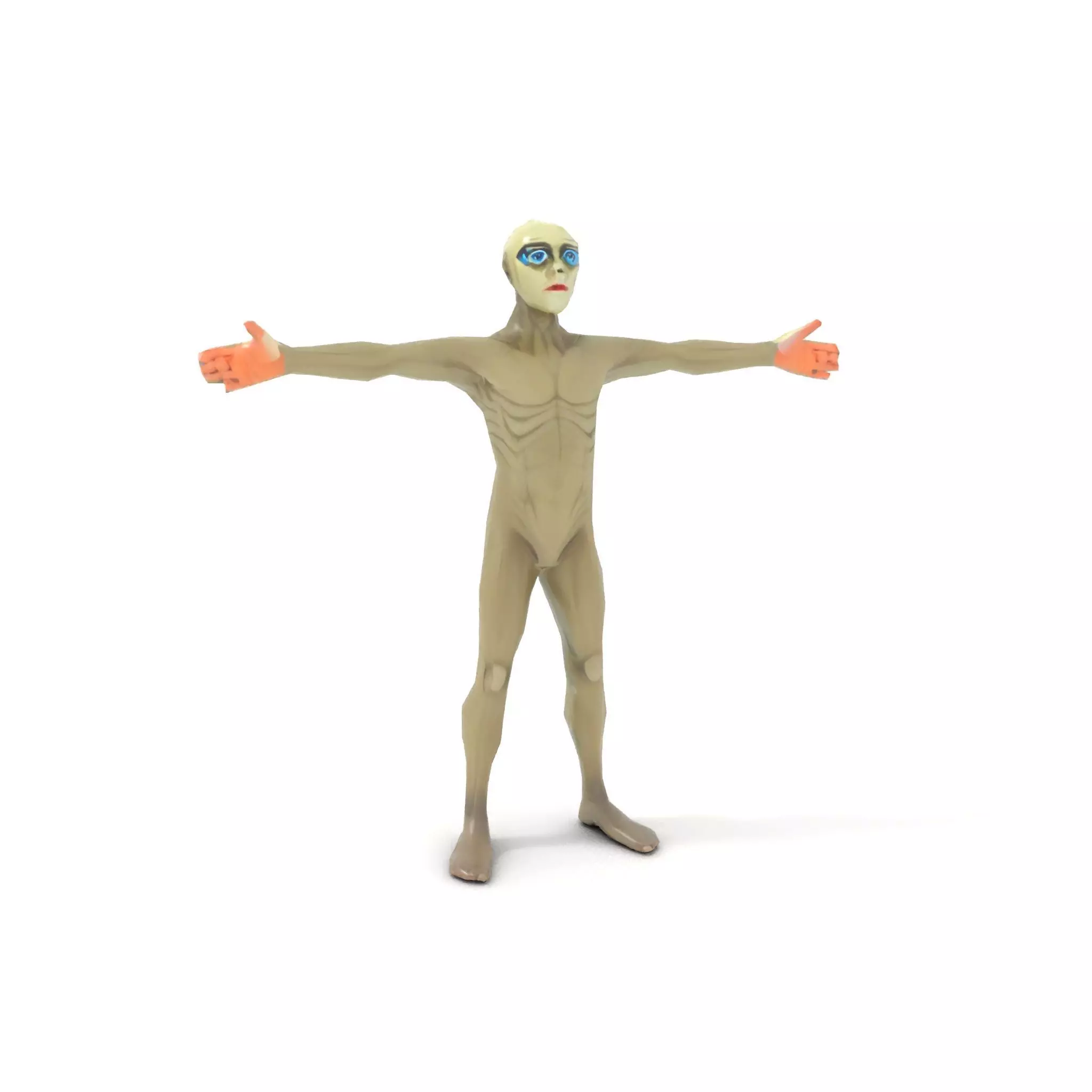 Alien Character Pose model pack Low-poly 3D model_8