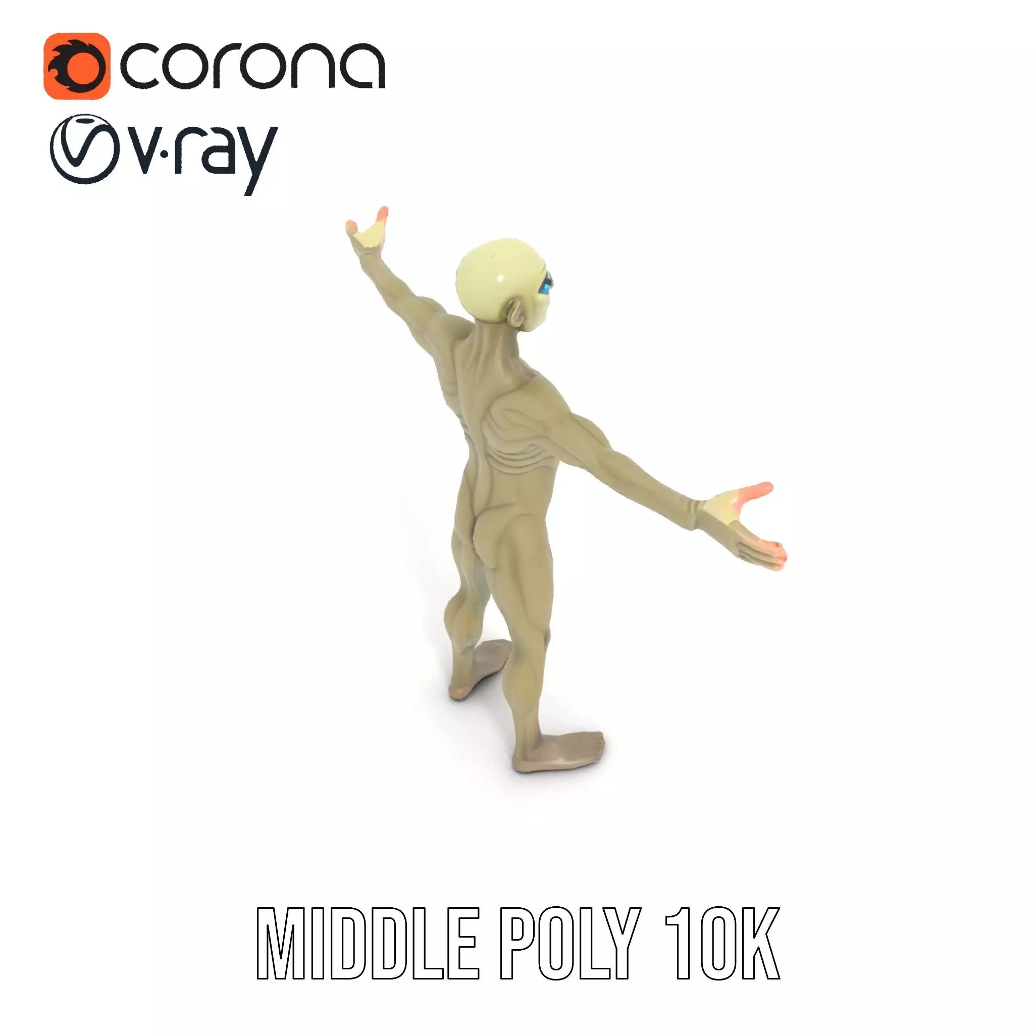 Alien Character Pose model pack Low-poly 3D model_20