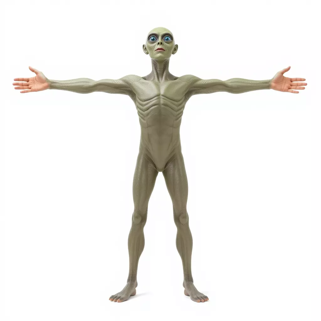 Alien Character Pose model pack Low-poly 3D model_3