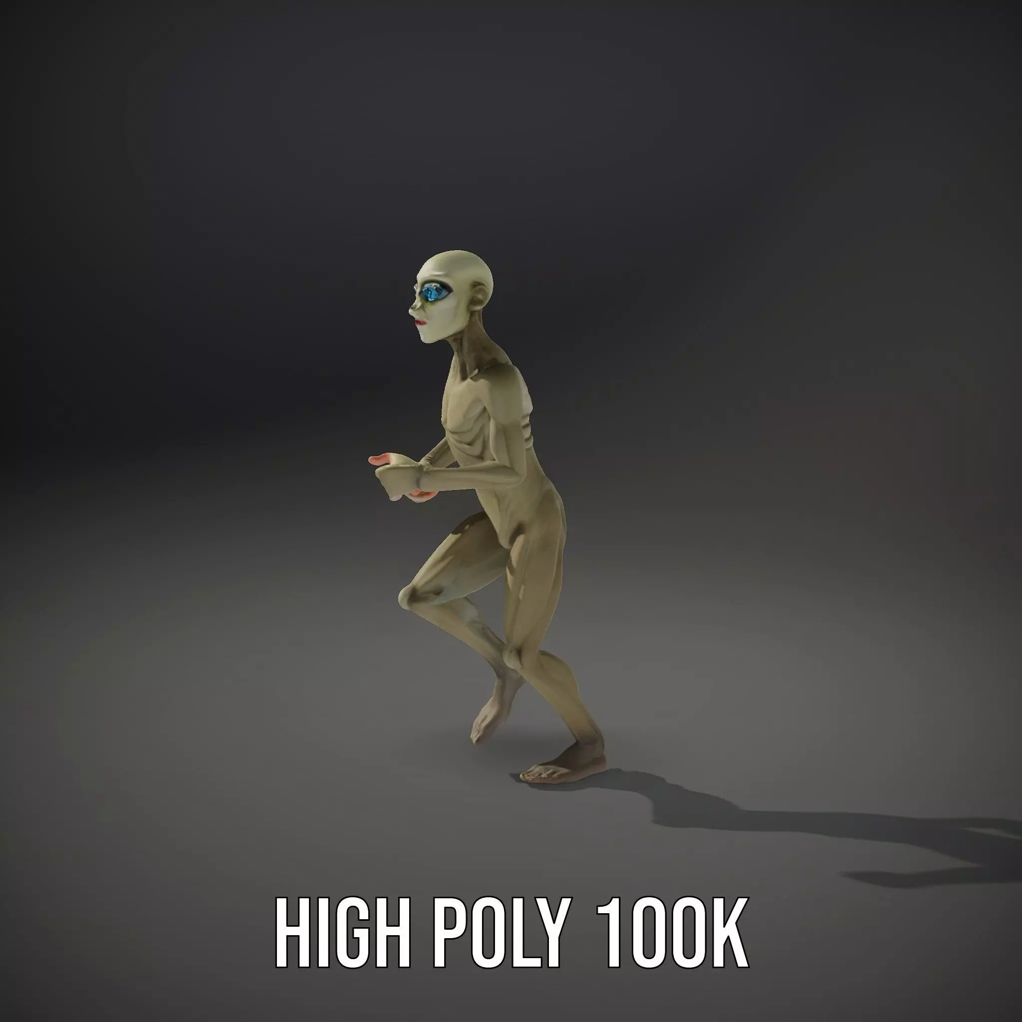 Alien Character Pose model pack Low-poly 3D model_10