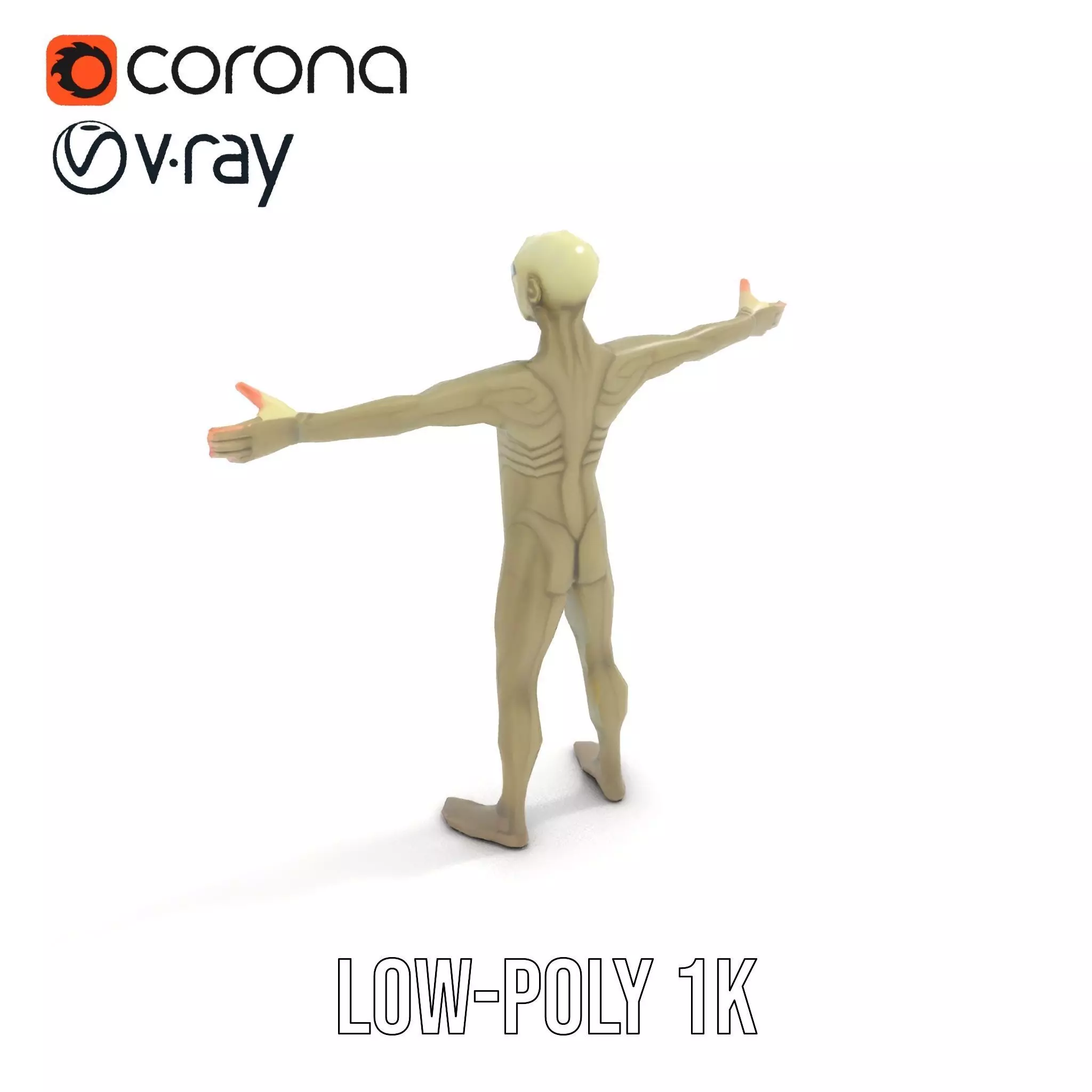 Alien Character Pose model pack Low-poly 3D model_29