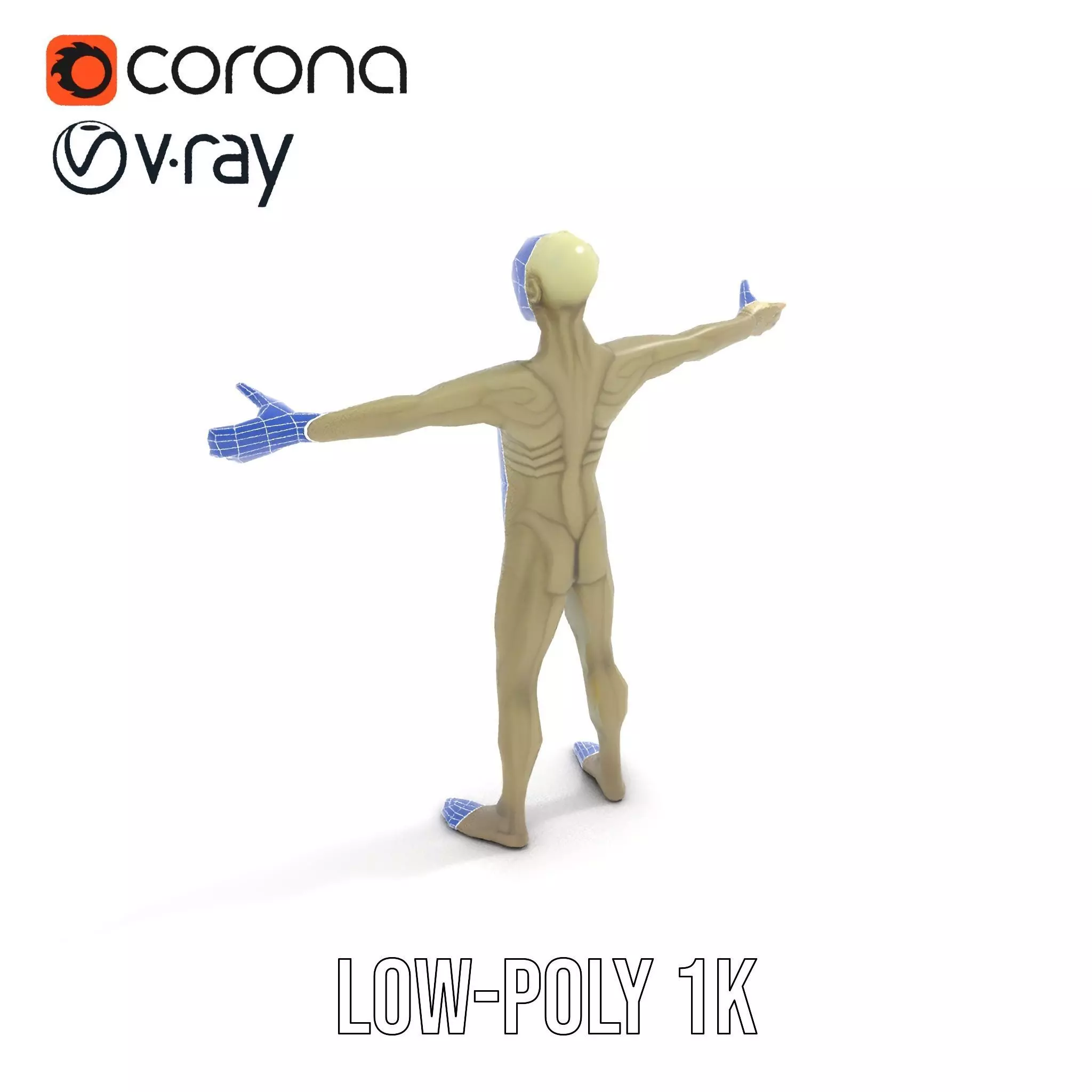 Alien Character Pose model pack Low-poly 3D model_24