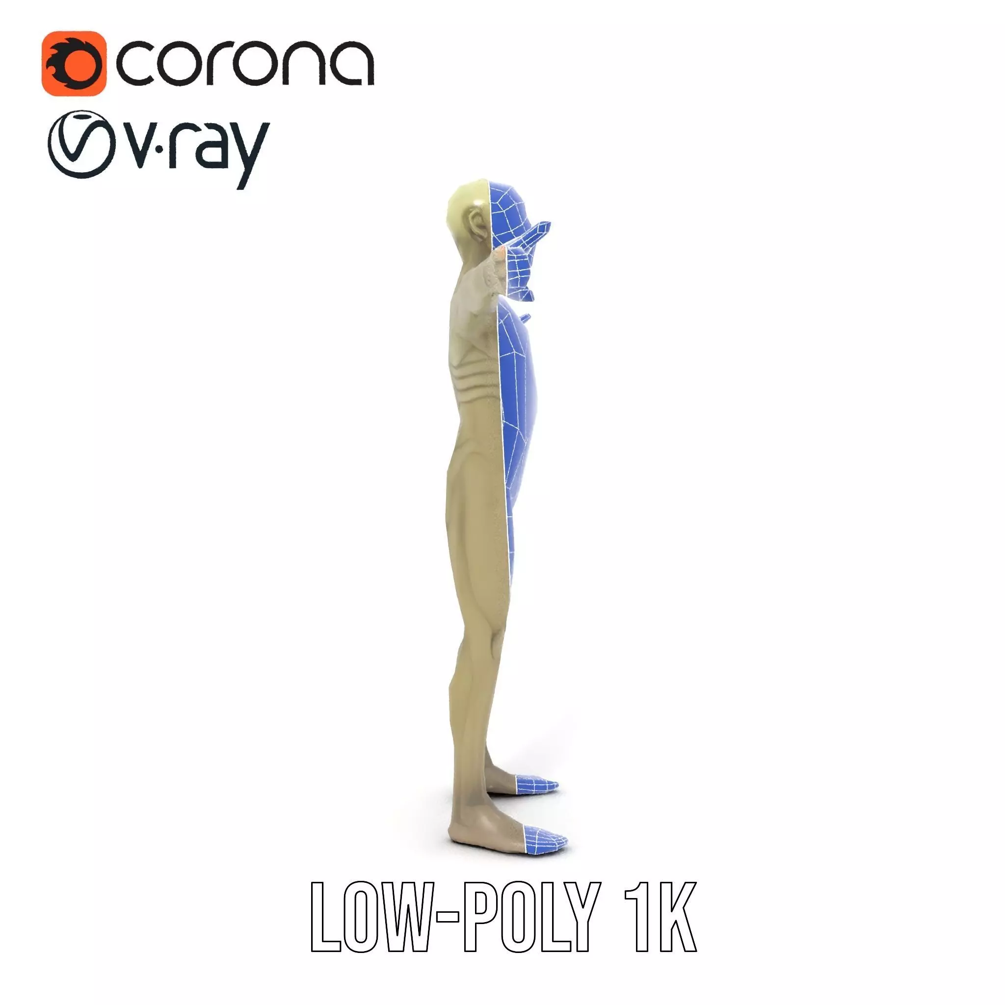 Alien Character Pose model pack Low-poly 3D model_32