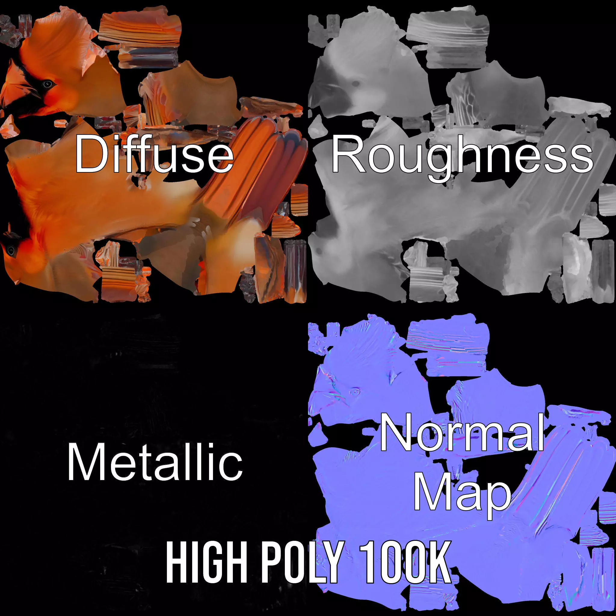 Scarlet Cardinal model pack Low-poly 3D model_4