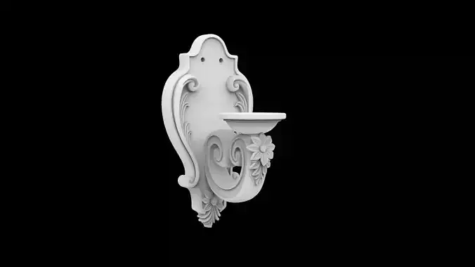 Elegant Wall Mounted Candle Sconce Home Decor  3D print model