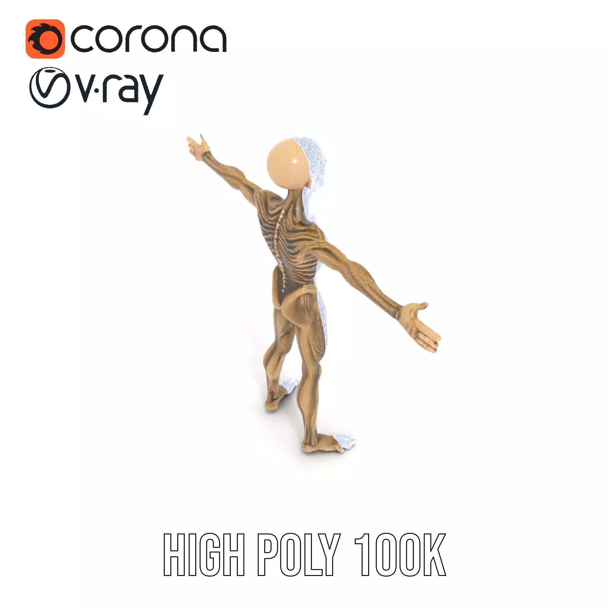 Alien Skeletal Figure model pack Low-poly 3D model_33