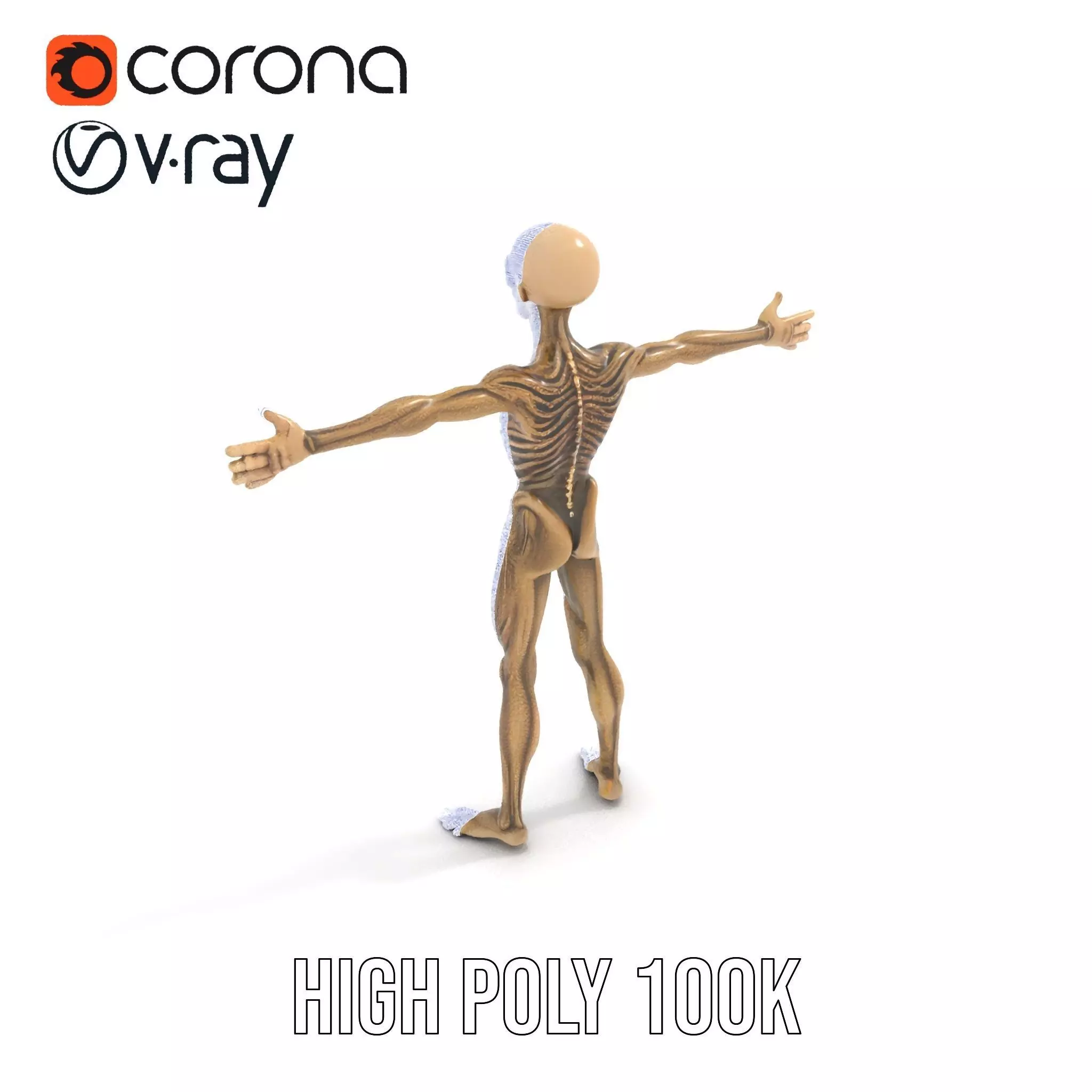 Alien Skeletal Figure model pack Low-poly 3D model_35