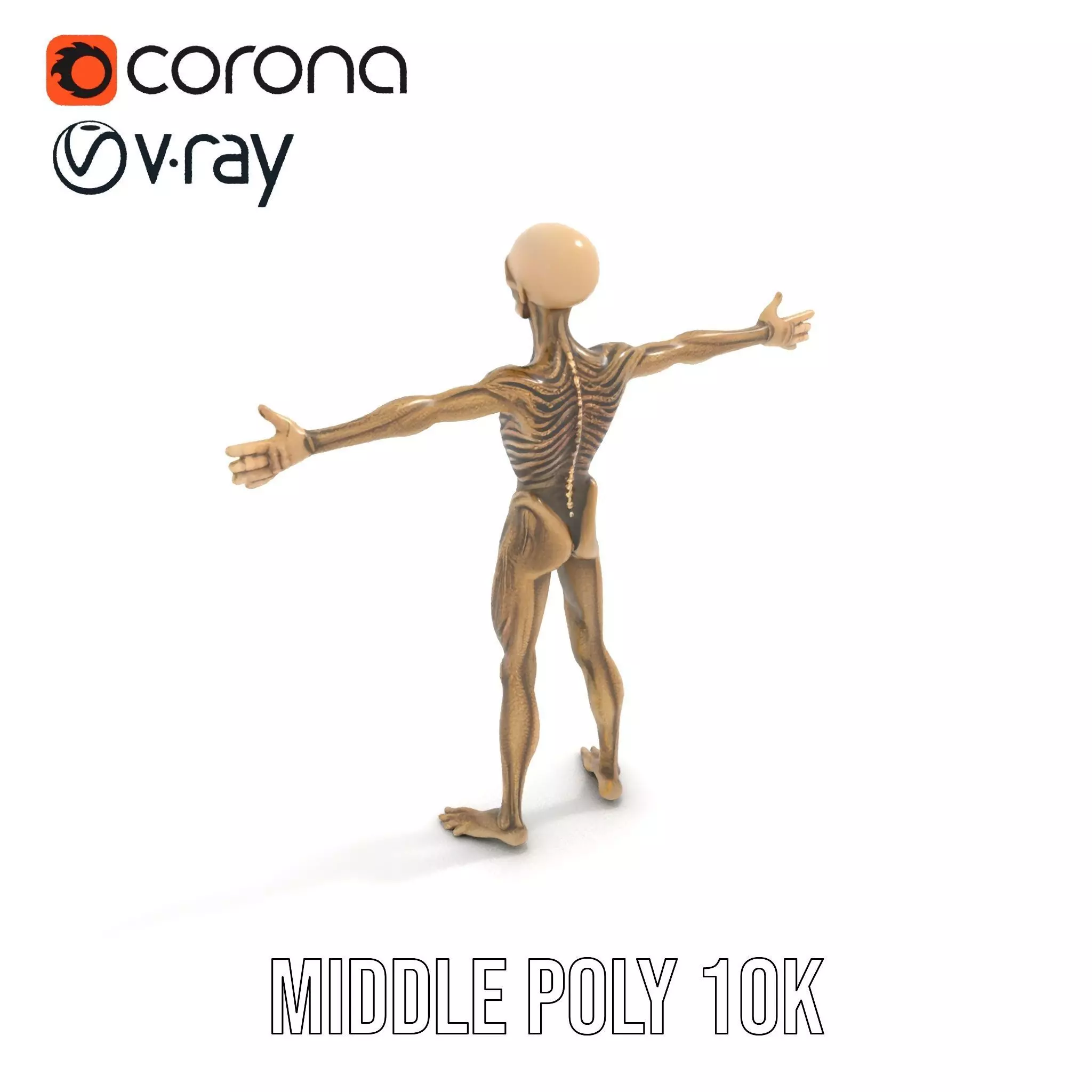 Alien Skeletal Figure model pack Low-poly 3D model_25