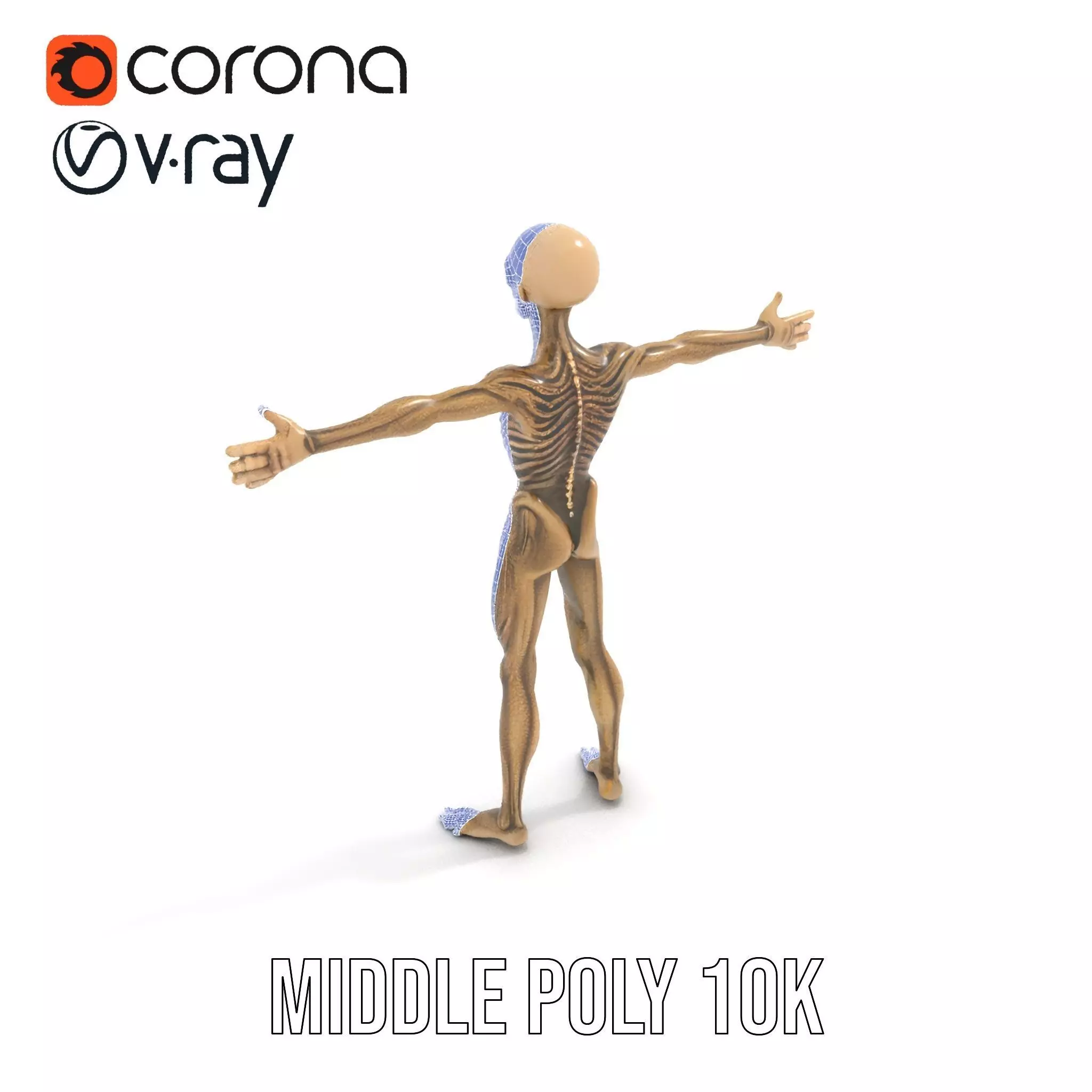 Alien Skeletal Figure model pack Low-poly 3D model_17