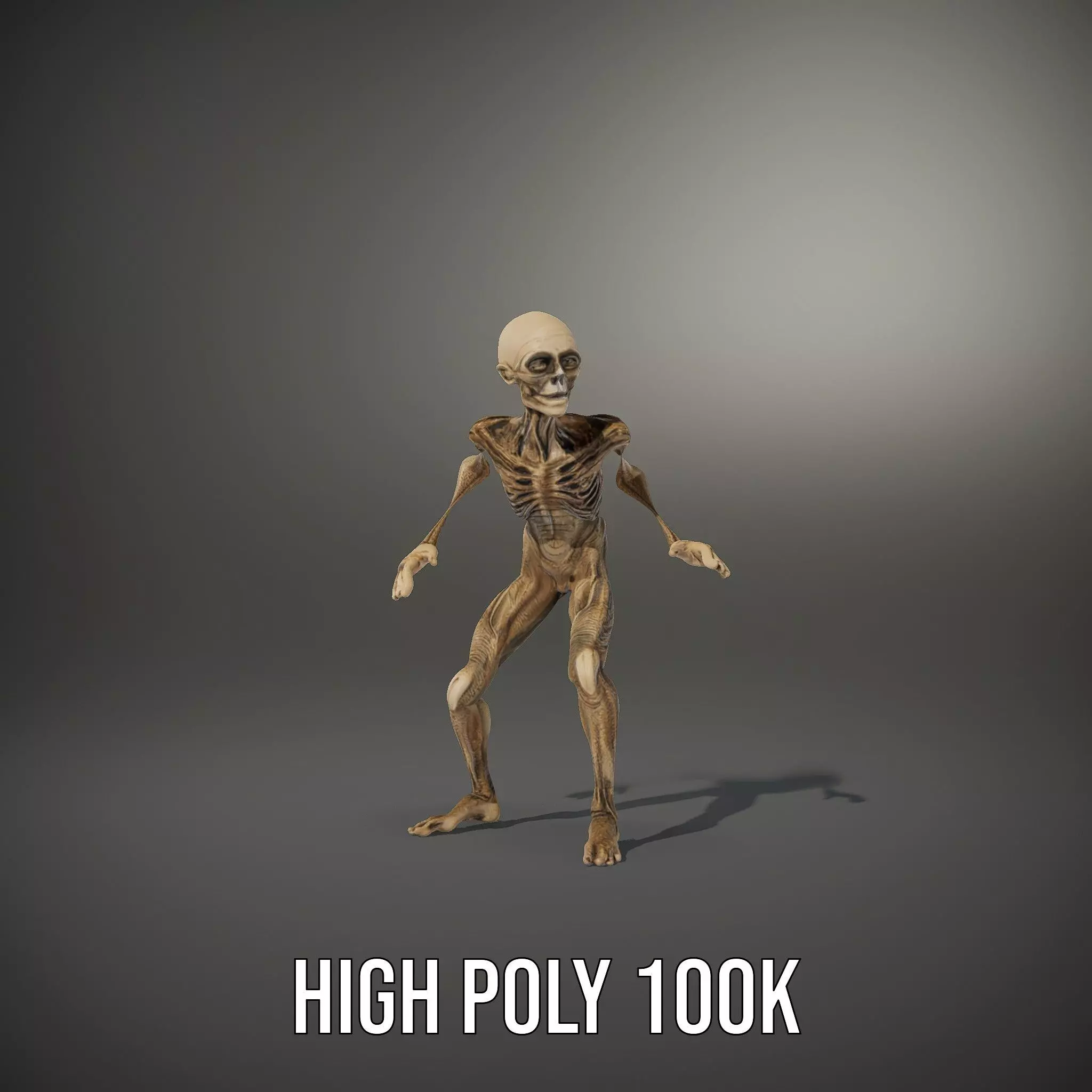 Alien Skeletal Figure model pack Low-poly 3D model_13