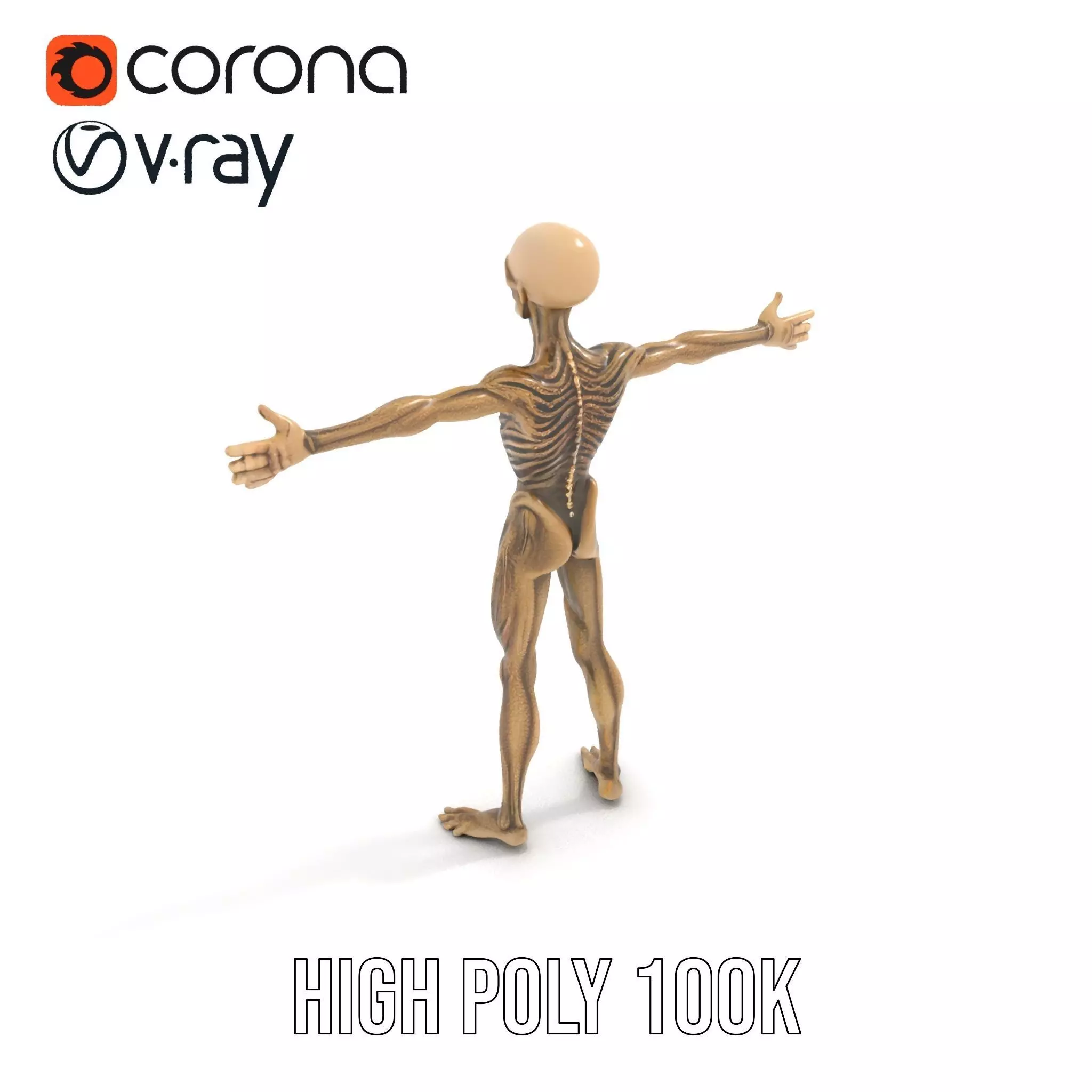 Alien Skeletal Figure model pack Low-poly 3D model_27
