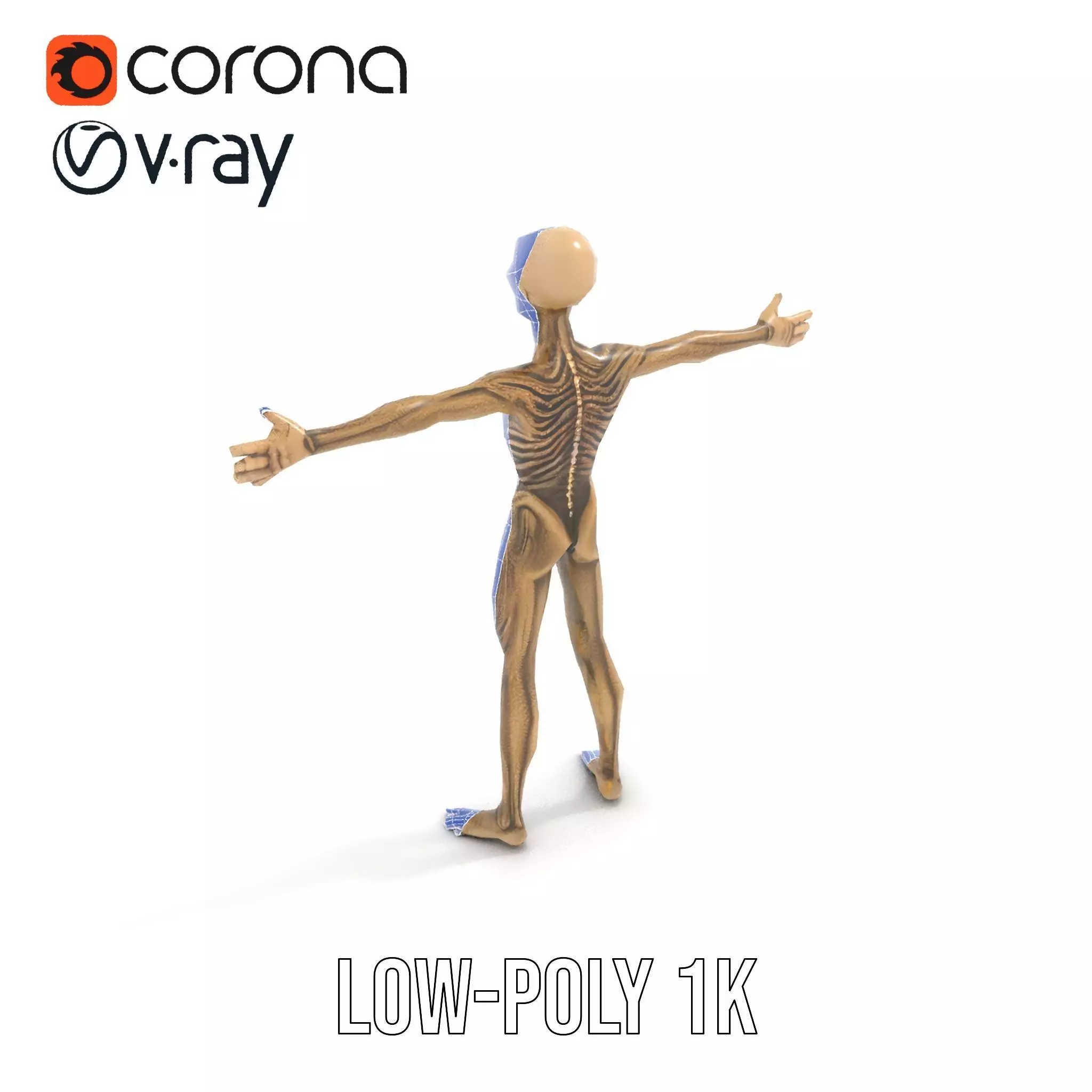 Alien Skeletal Figure model pack Low-poly 3D model_23