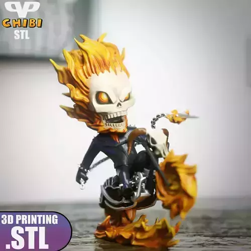 Ghost Rider Chibi STL for 3D Printing ChibiSTL 3DXM