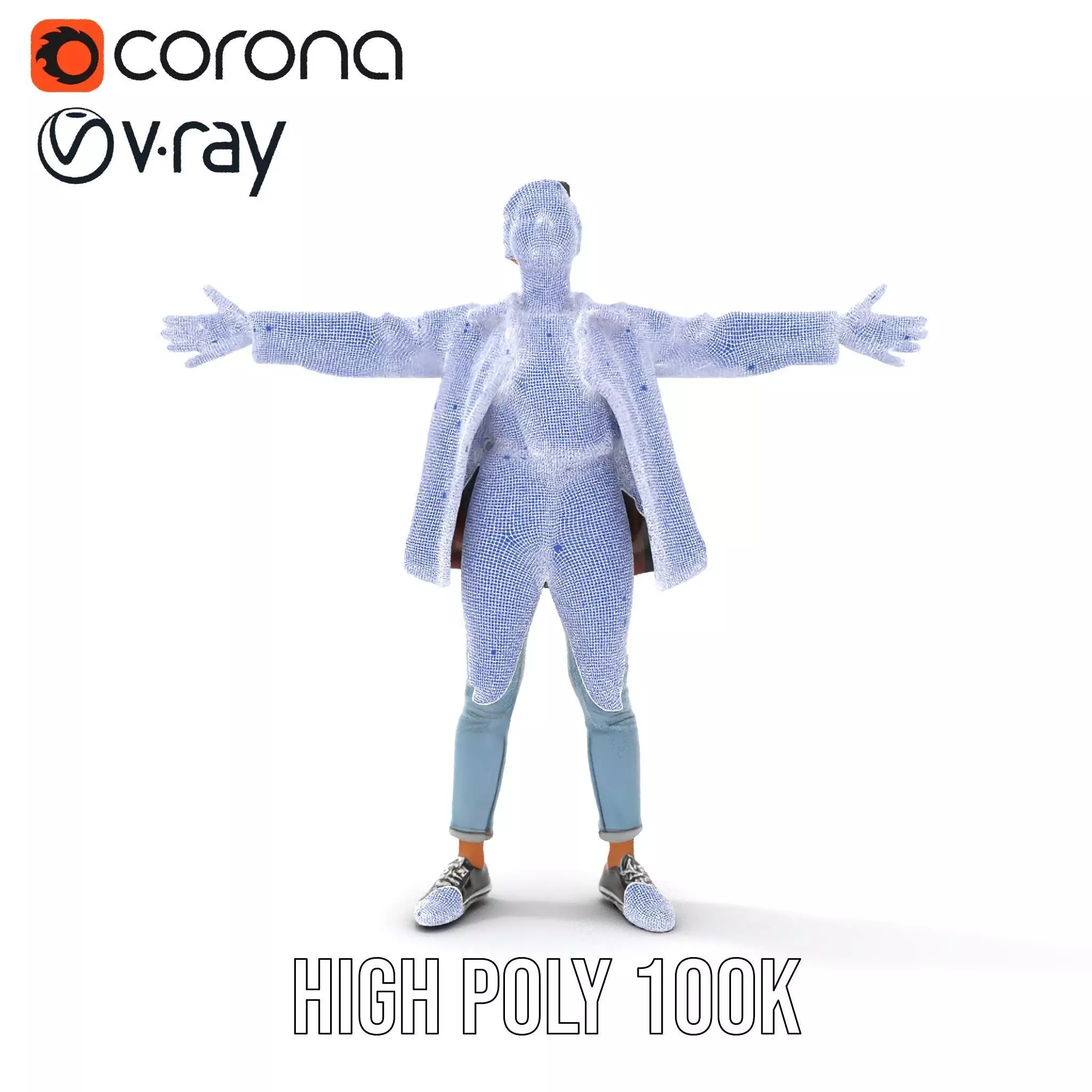 Plaid Jacket Casual model pack Low-poly 3D model_34