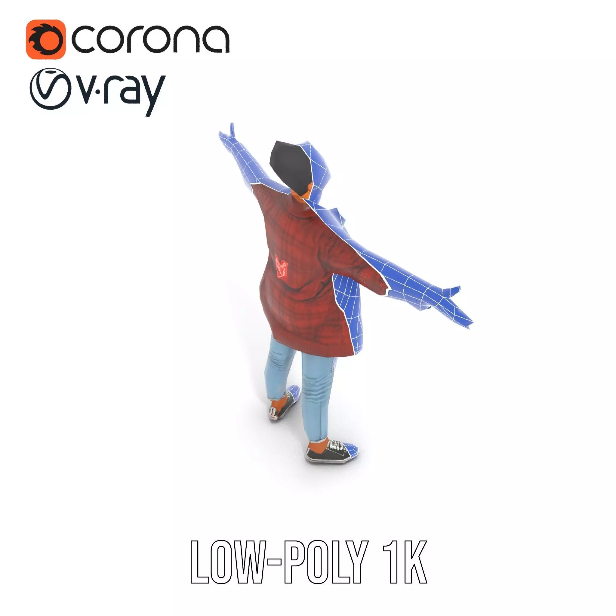 Plaid Jacket Casual model pack Low-poly 3D model_14