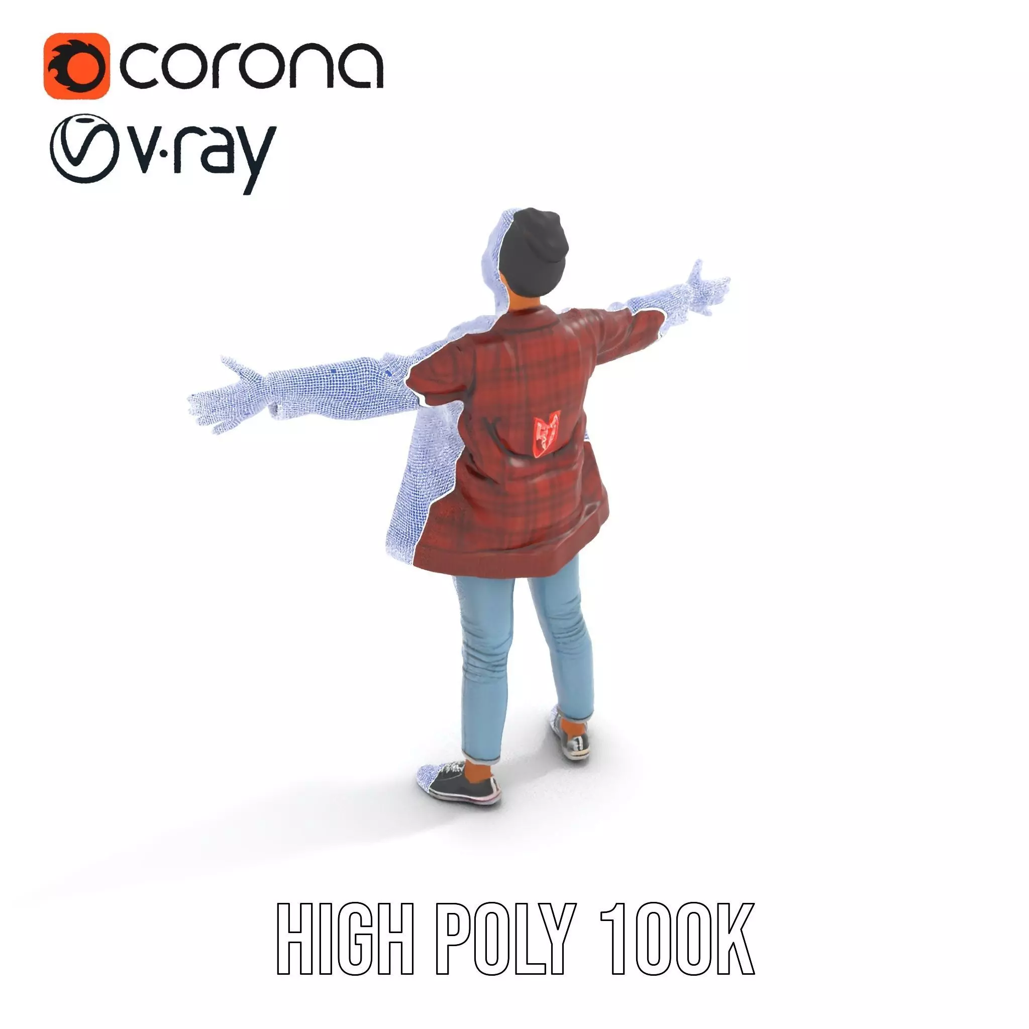 Plaid Jacket Casual model pack Low-poly 3D model_23