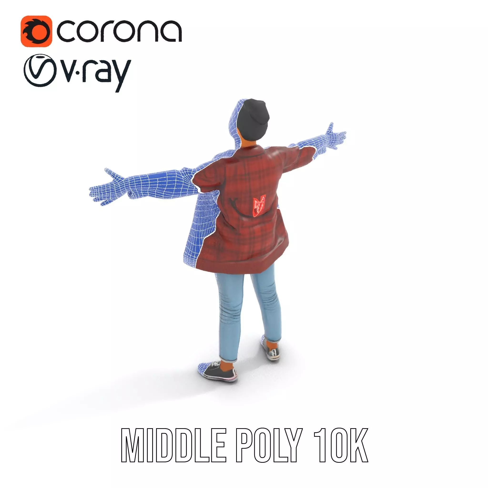 Plaid Jacket Casual model pack Low-poly 3D model_15