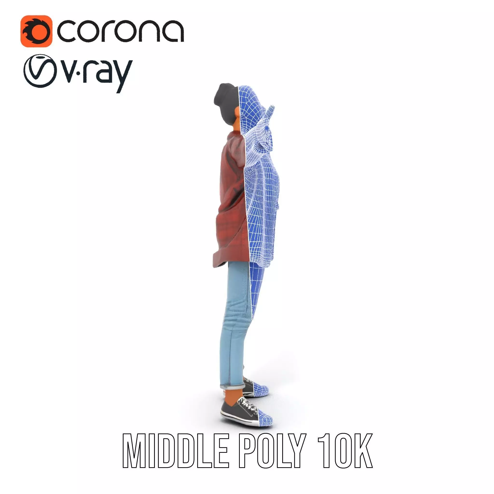 Plaid Jacket Casual model pack Low-poly 3D model_30