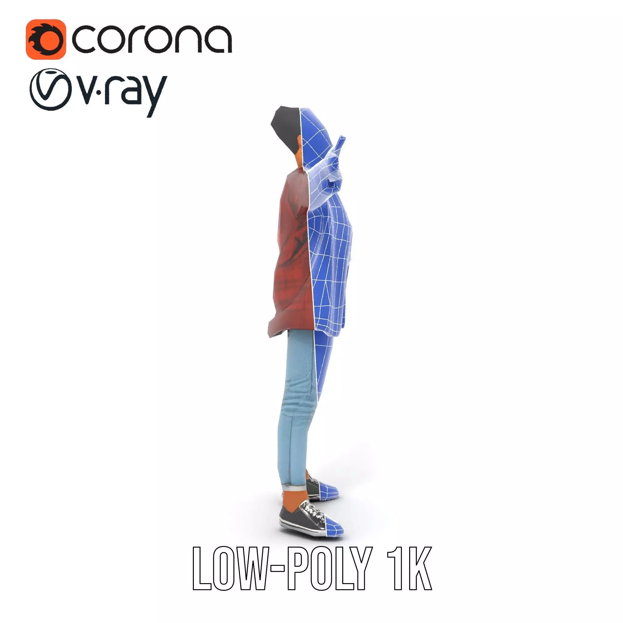 Plaid Jacket Casual model pack Low-poly 3D model_16