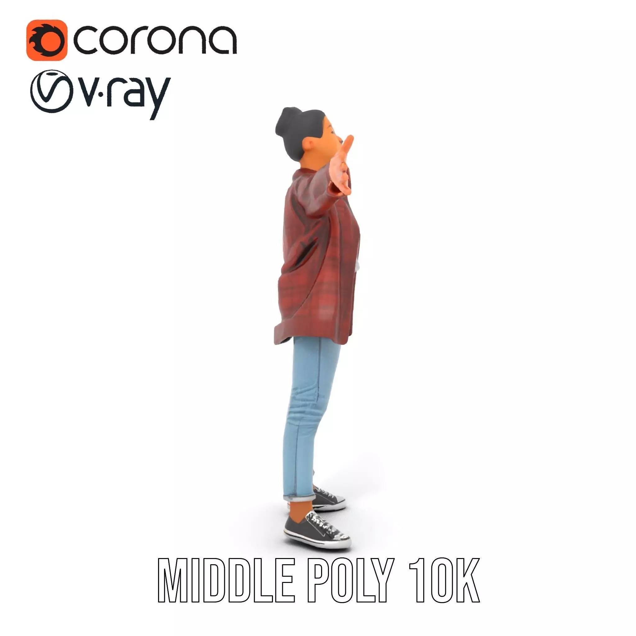 Plaid Jacket Casual model pack Low-poly 3D model_24