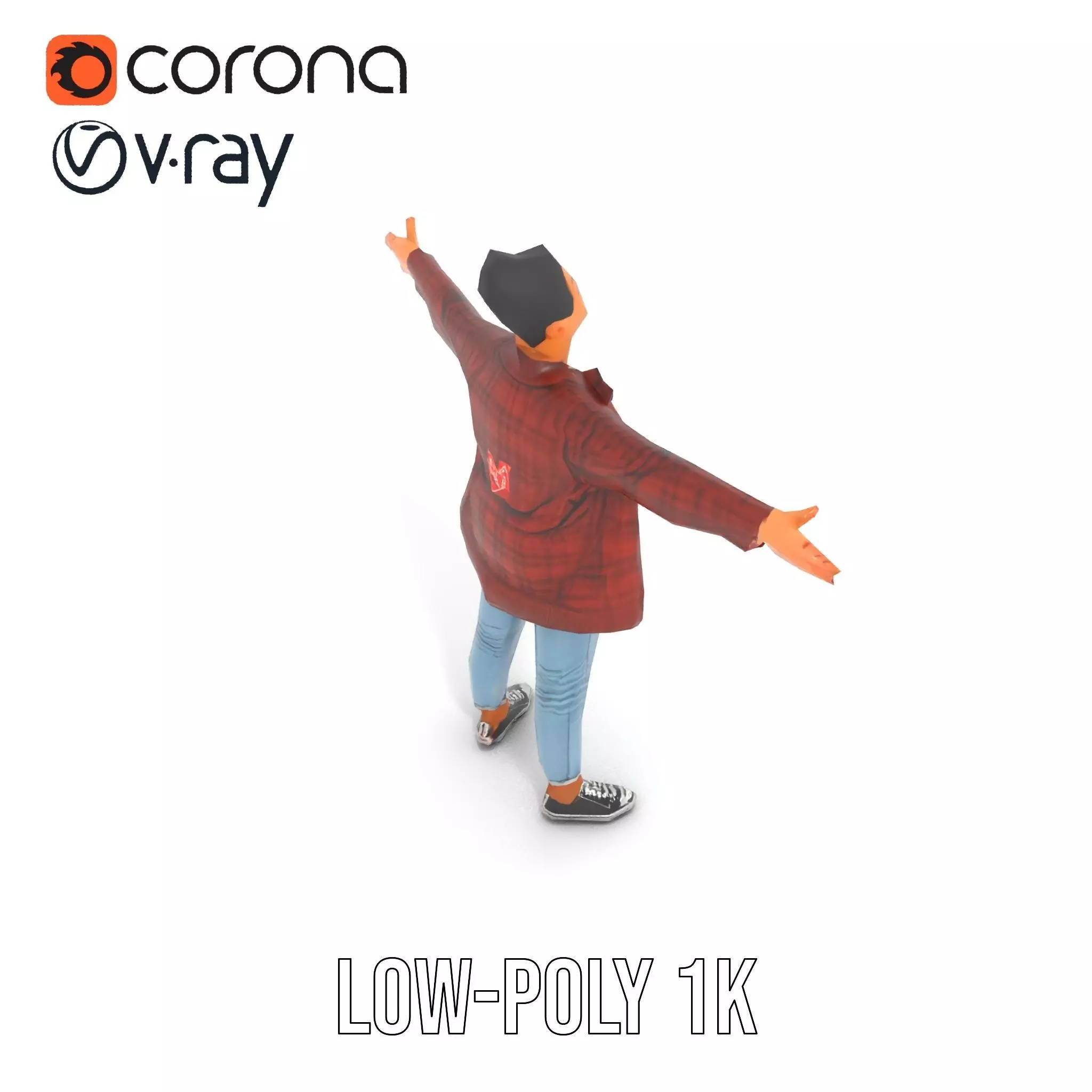 Plaid Jacket Casual model pack Low-poly 3D model_31