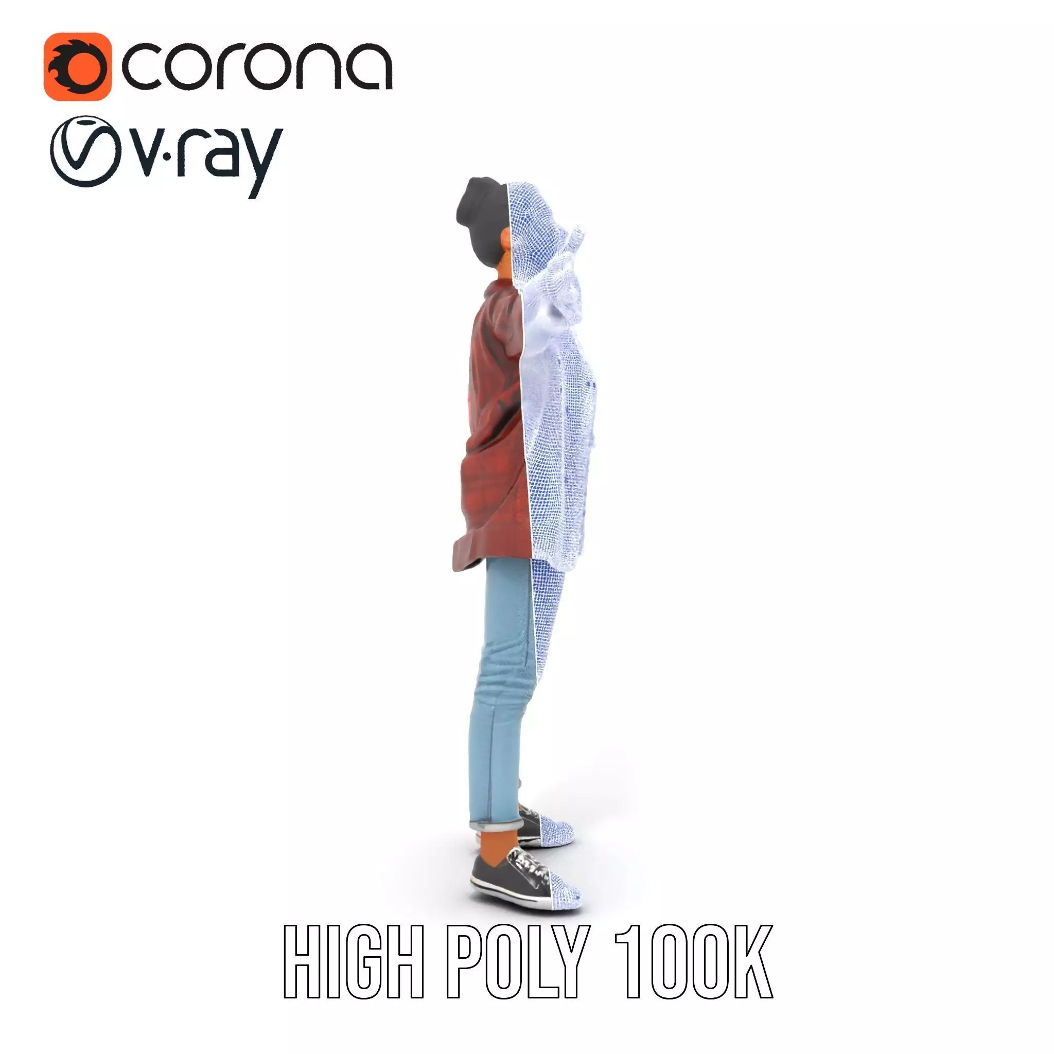 Plaid Jacket Casual model pack Low-poly 3D model_35