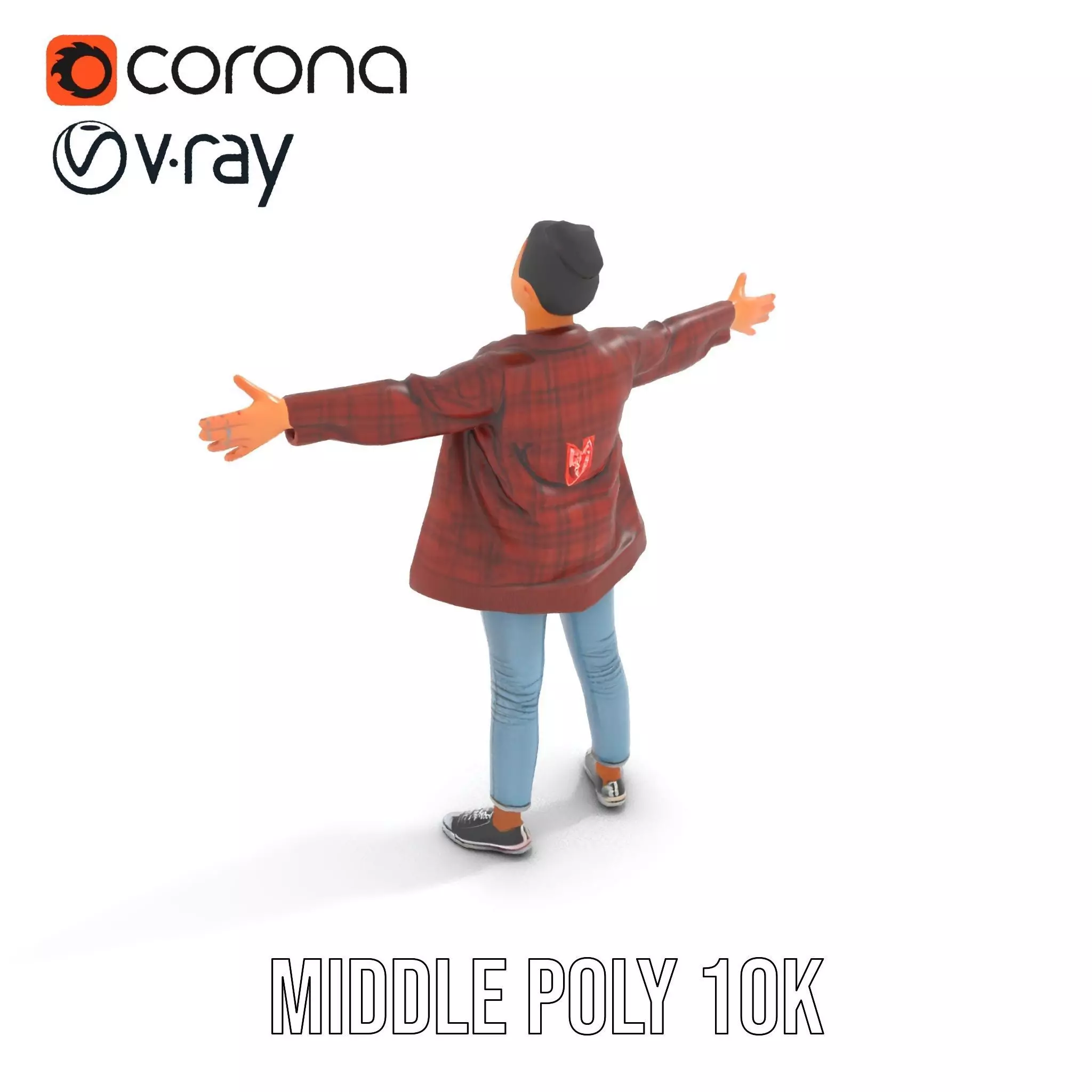 Plaid Jacket Casual model pack Low-poly 3D model_10