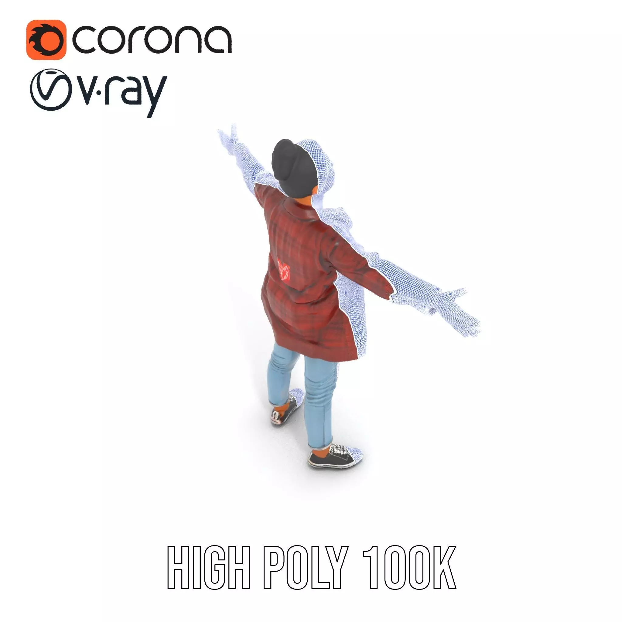 Plaid Jacket Casual model pack Low-poly 3D model_33