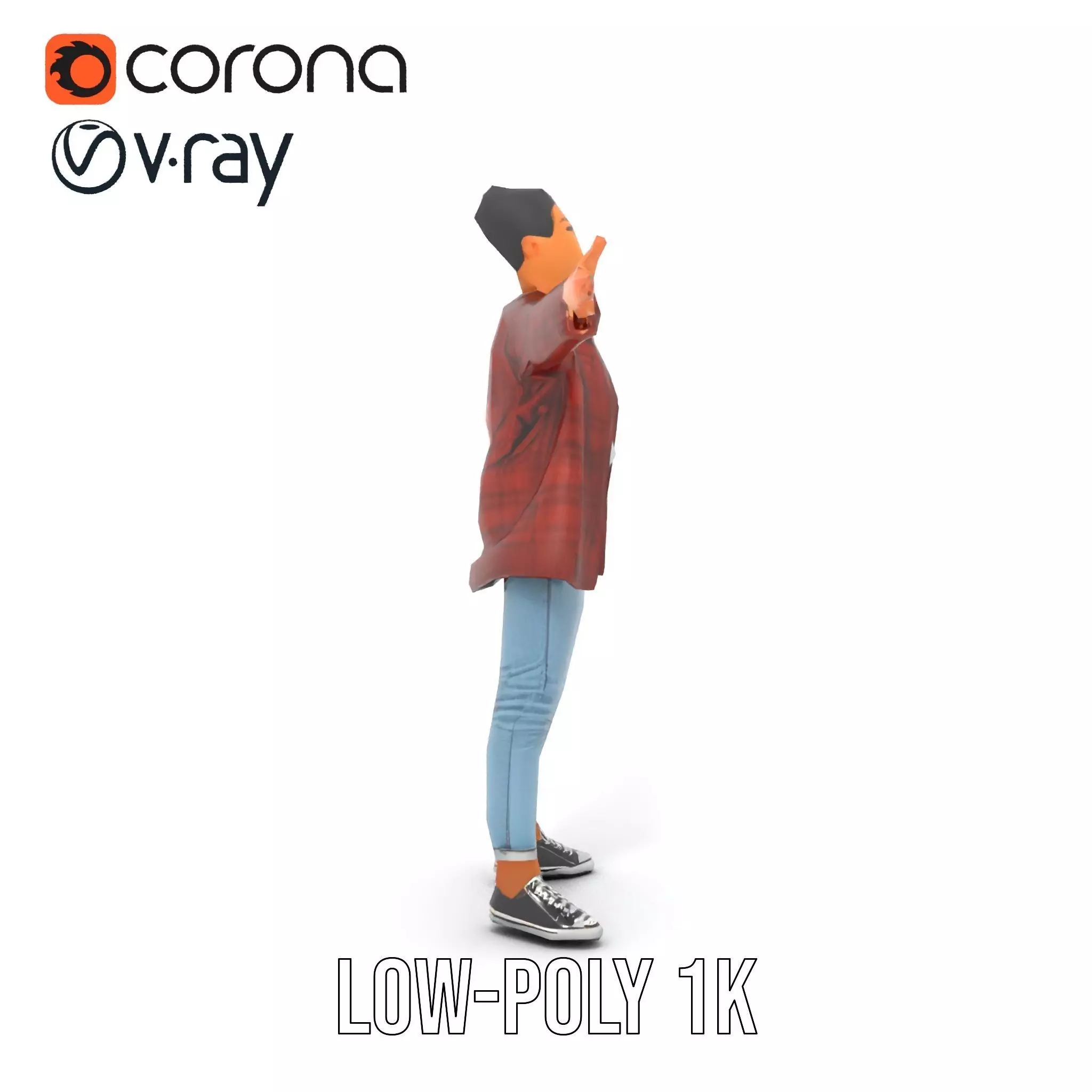 Plaid Jacket Casual model pack Low-poly 3D model_28