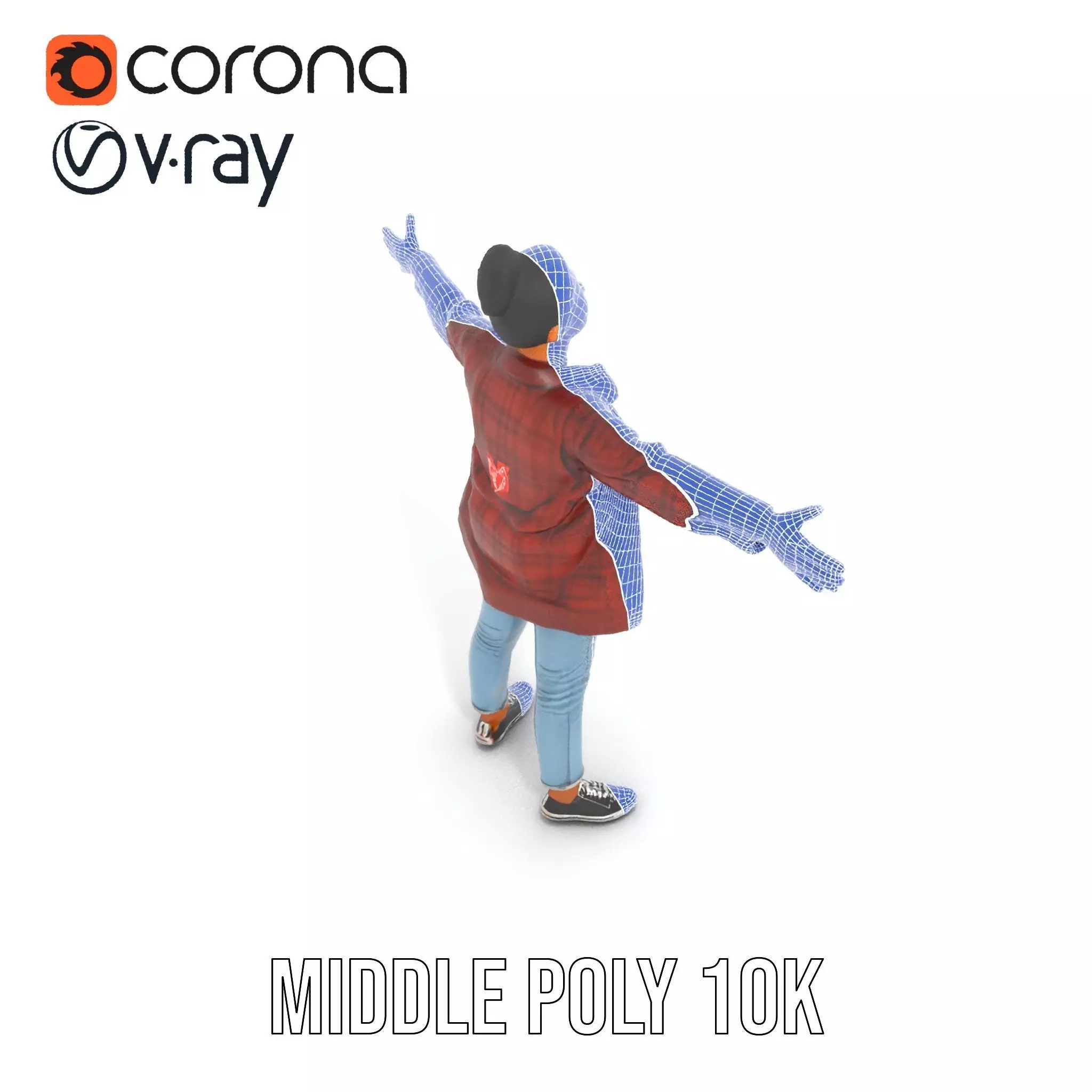 Plaid Jacket Casual model pack Low-poly 3D model_21