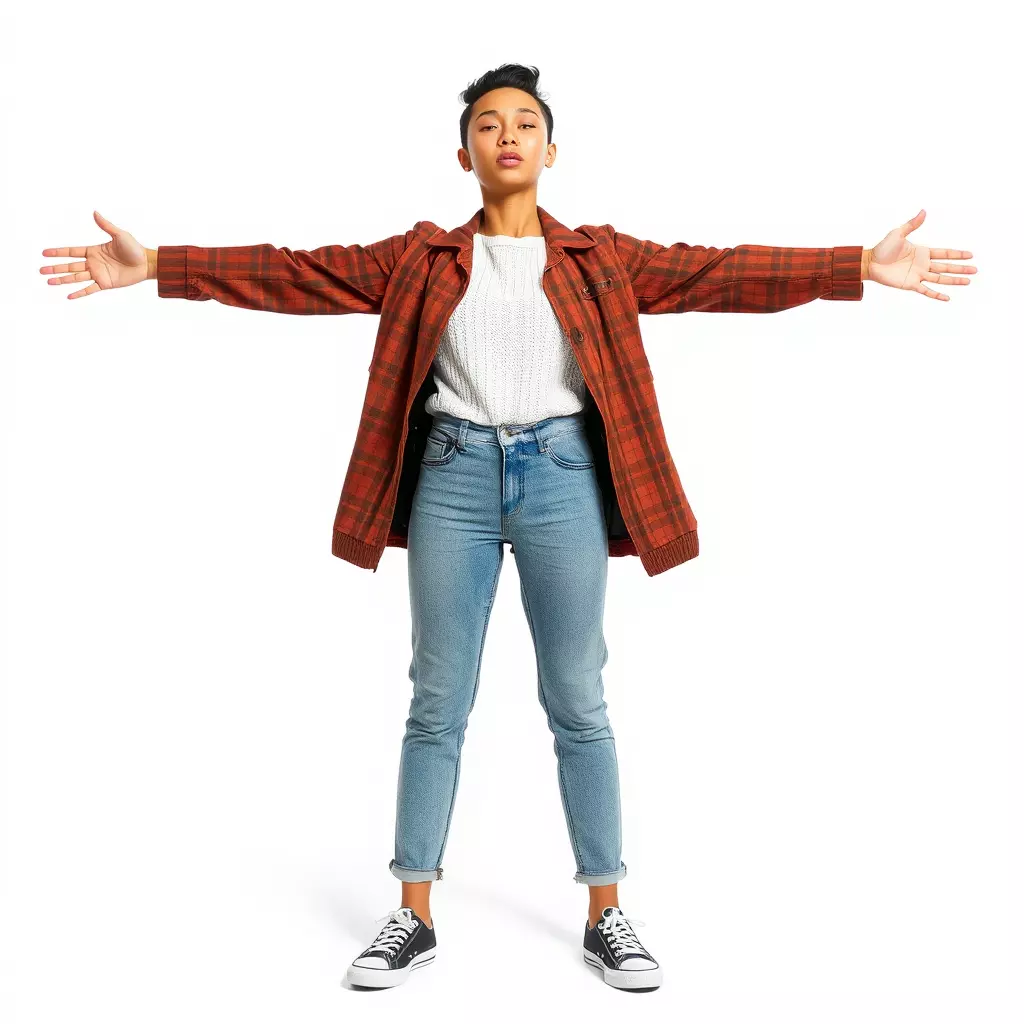 Plaid Jacket Casual model pack Low-poly 3D model_3