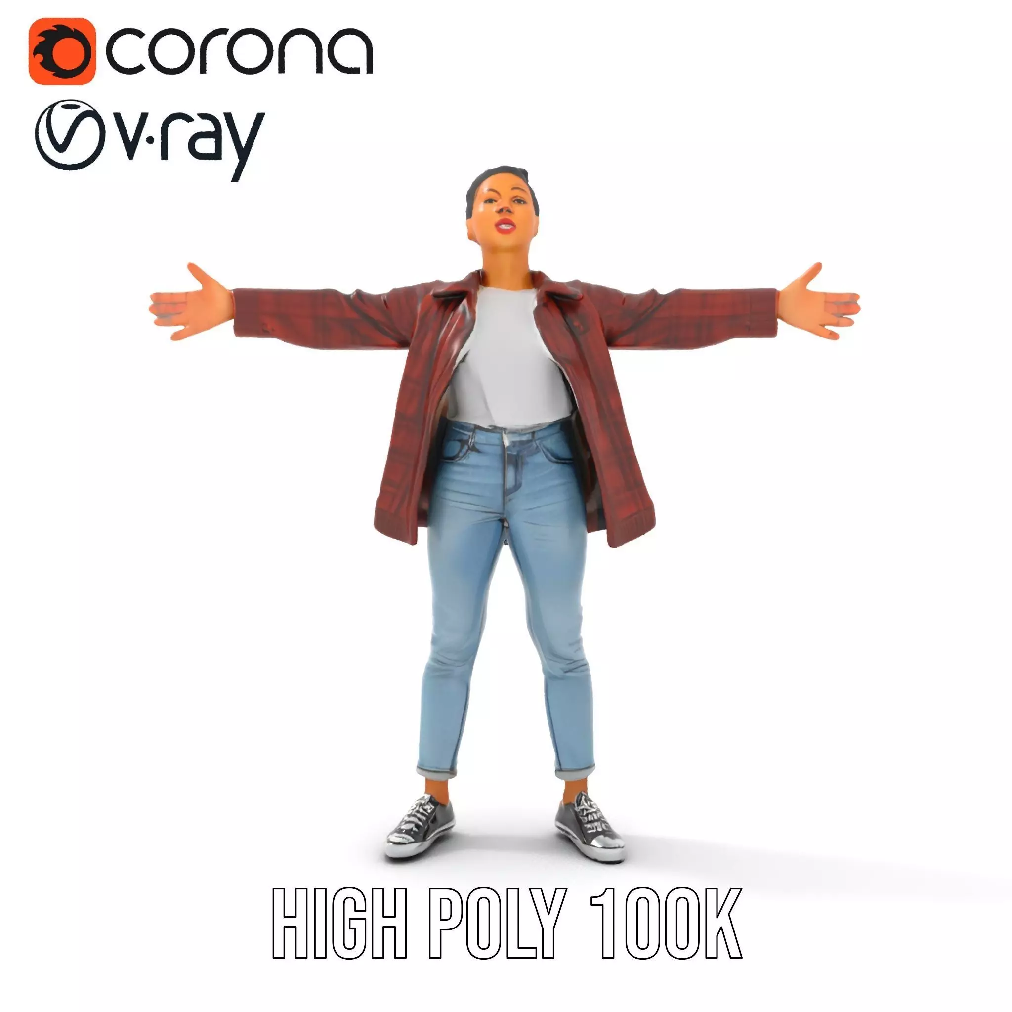 Plaid Jacket Casual model pack Low-poly 3D model_17