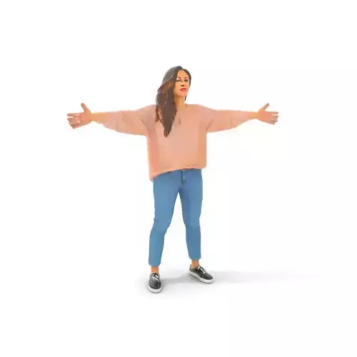 Casual Fashion Woman model pack Low-poly 3D model