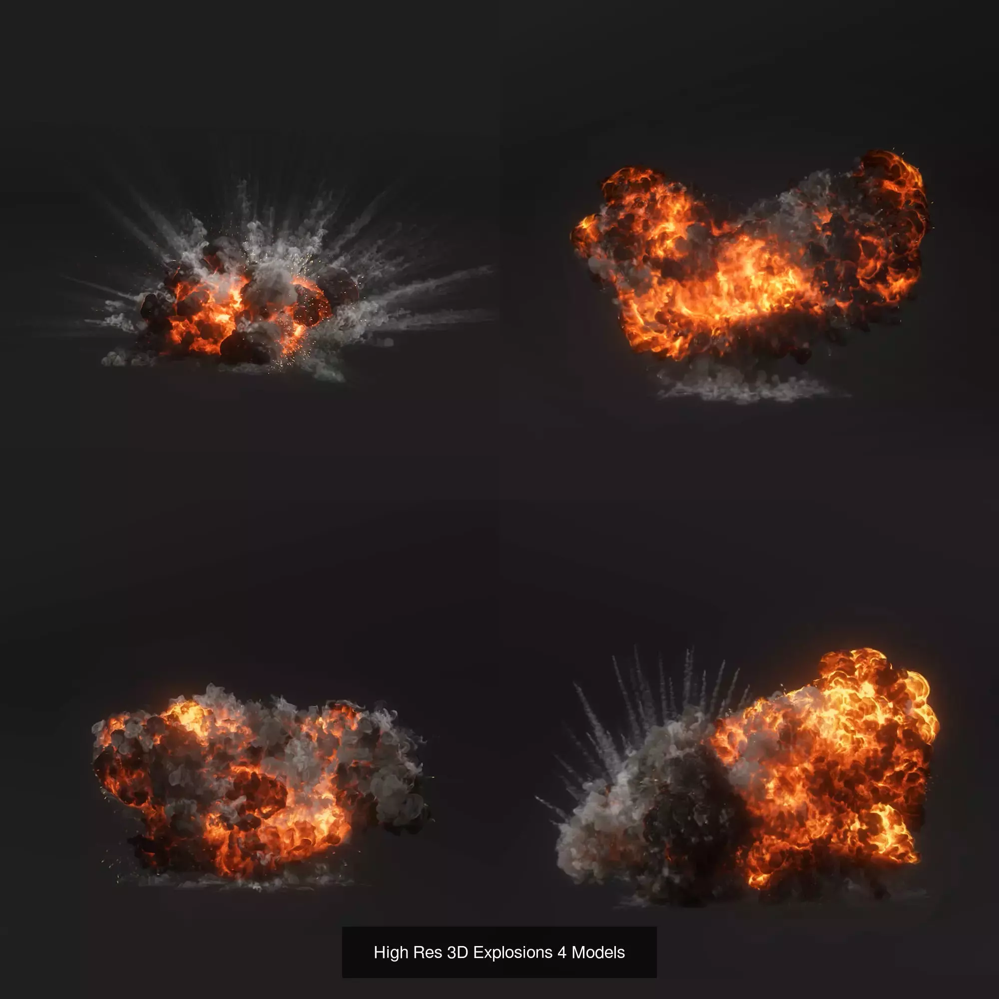 125 VFX Models 3D Animated Explosions Fire Smoke Cloud 3D Model 3D Model Collection_36