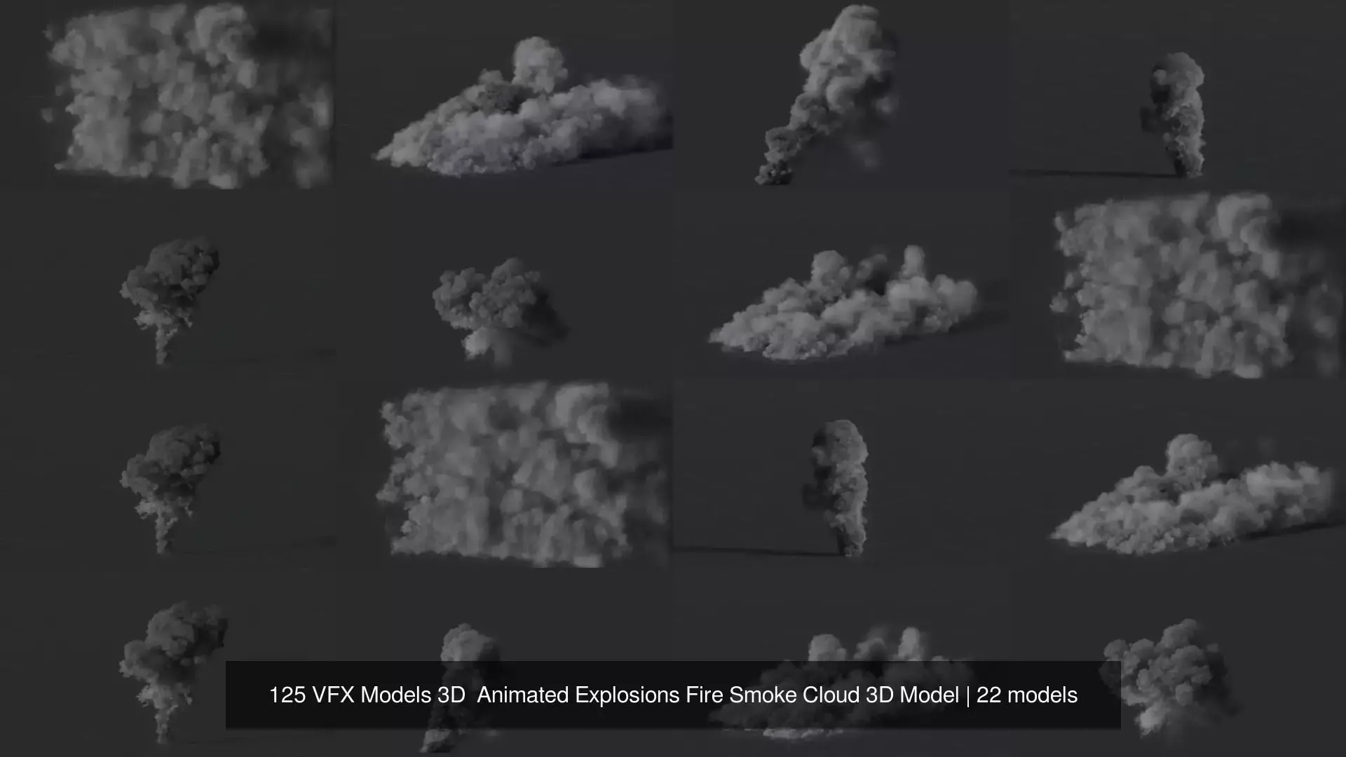 125 VFX Models 3D Animated Explosions Fire Smoke Cloud 3D Model 3D Model Collection_23