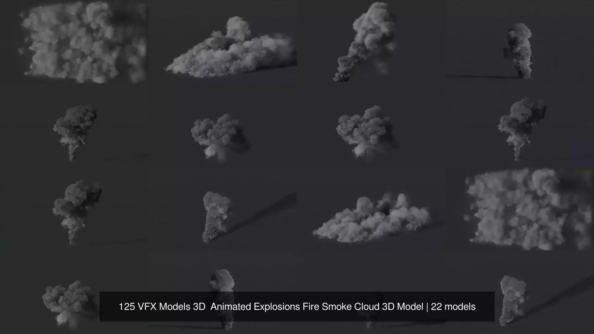 125 VFX Models 3D Animated Explosions Fire Smoke Cloud 3D Model 3D Model Collection_24