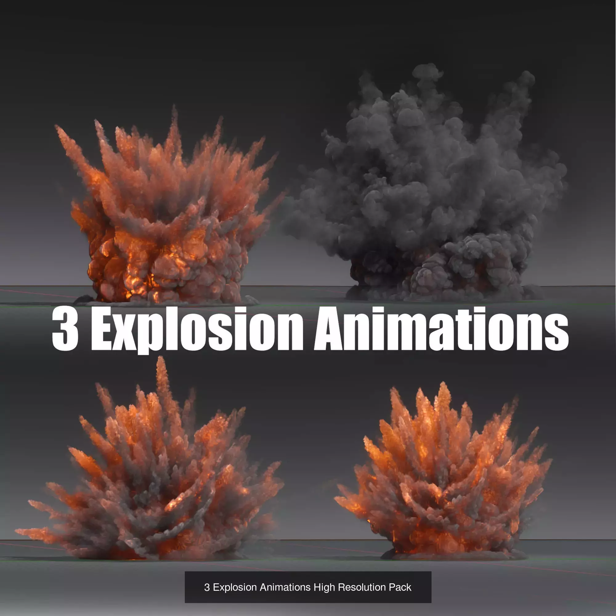 125 VFX Models 3D Animated Explosions Fire Smoke Cloud 3D Model 3D Model Collection_32