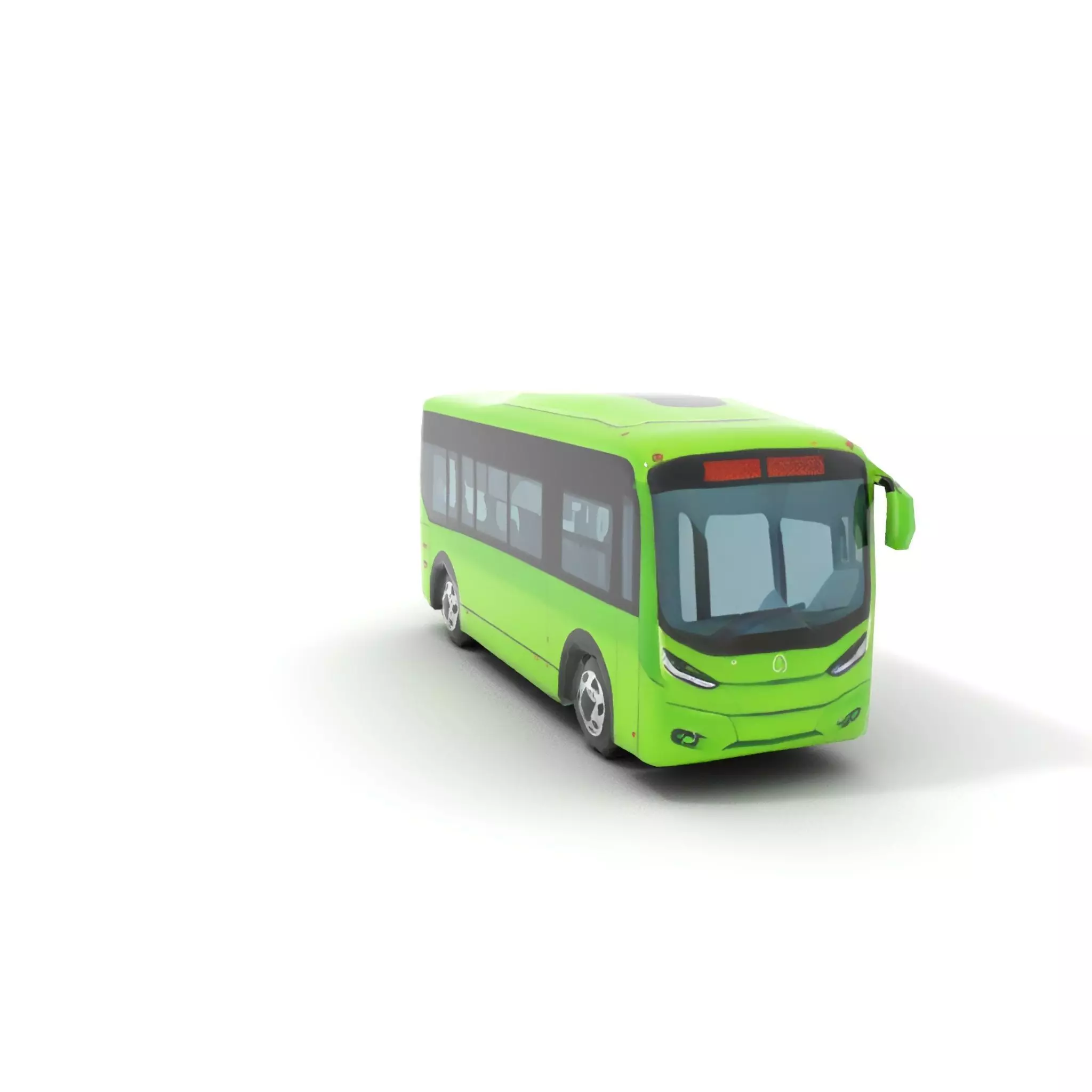 Lime Green Bus model pack Low-poly 3D model_13