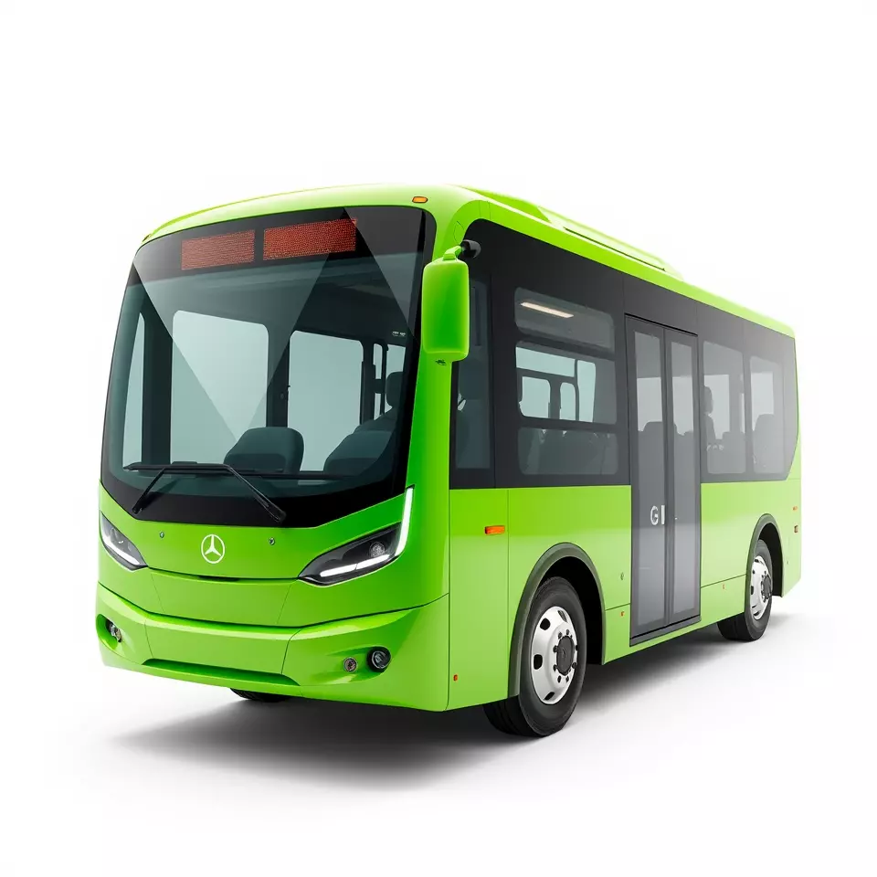 Lime Green Bus model pack Low-poly 3D model_3