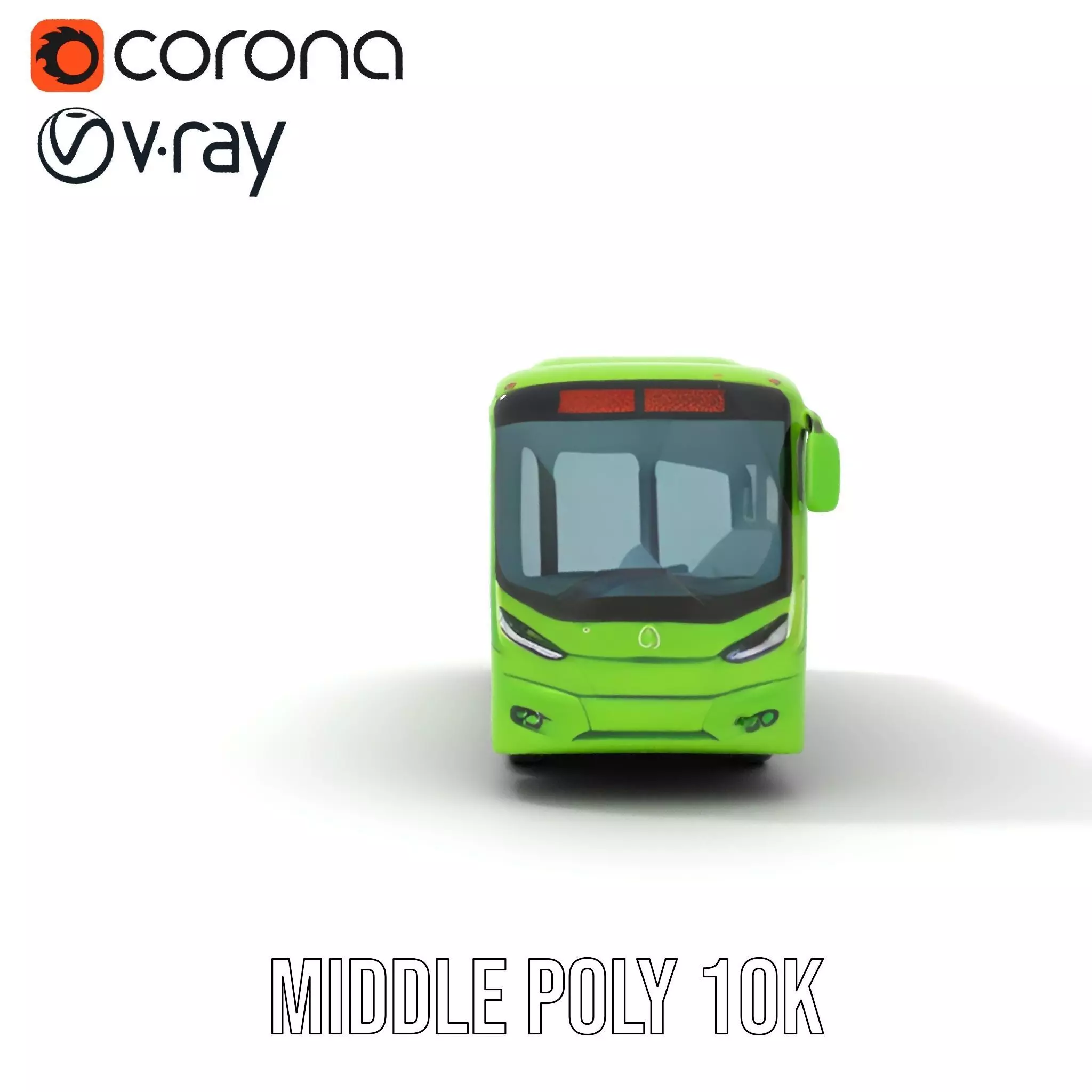 Lime Green Bus model pack Low-poly 3D model_12