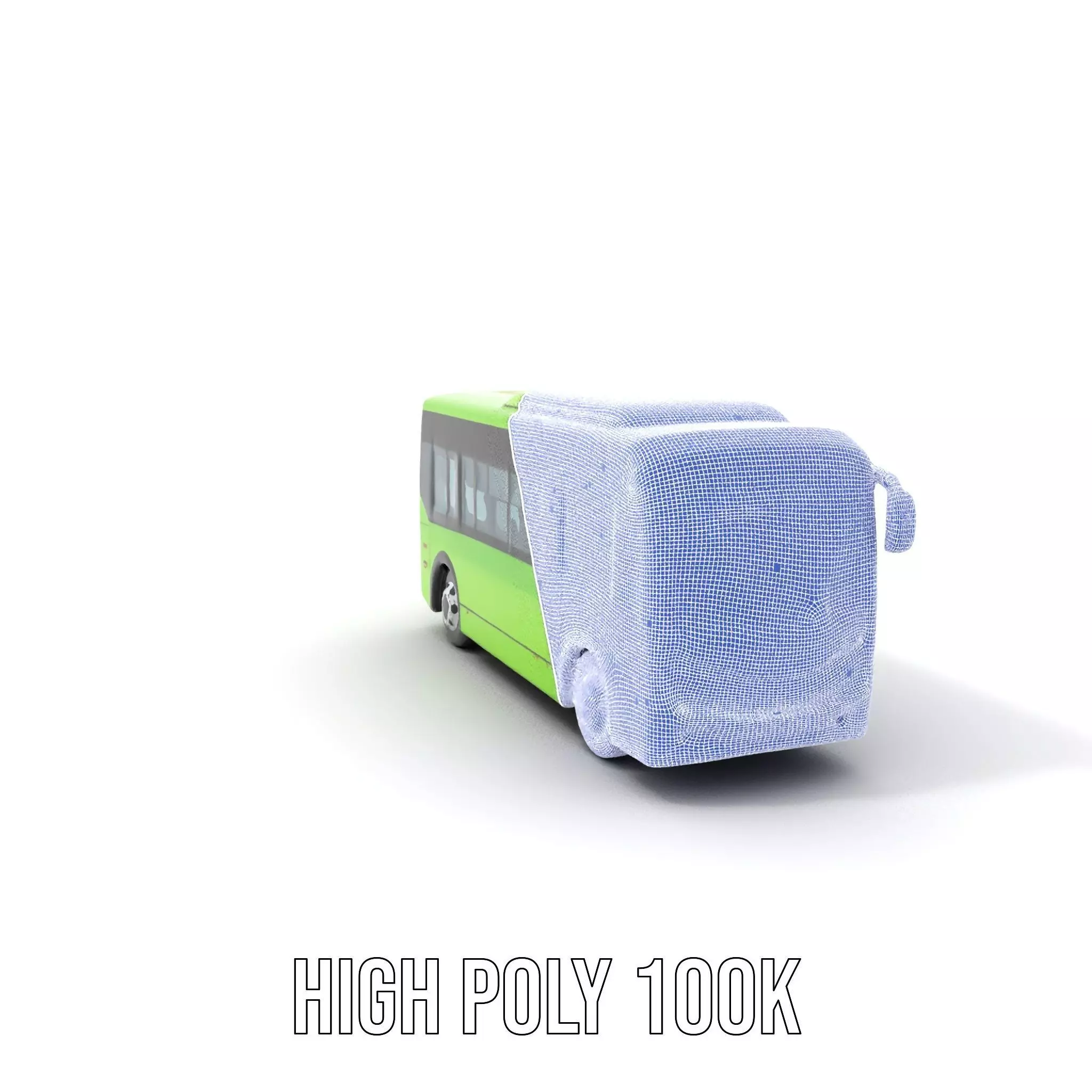 Lime Green Bus model pack Low-poly 3D model_5