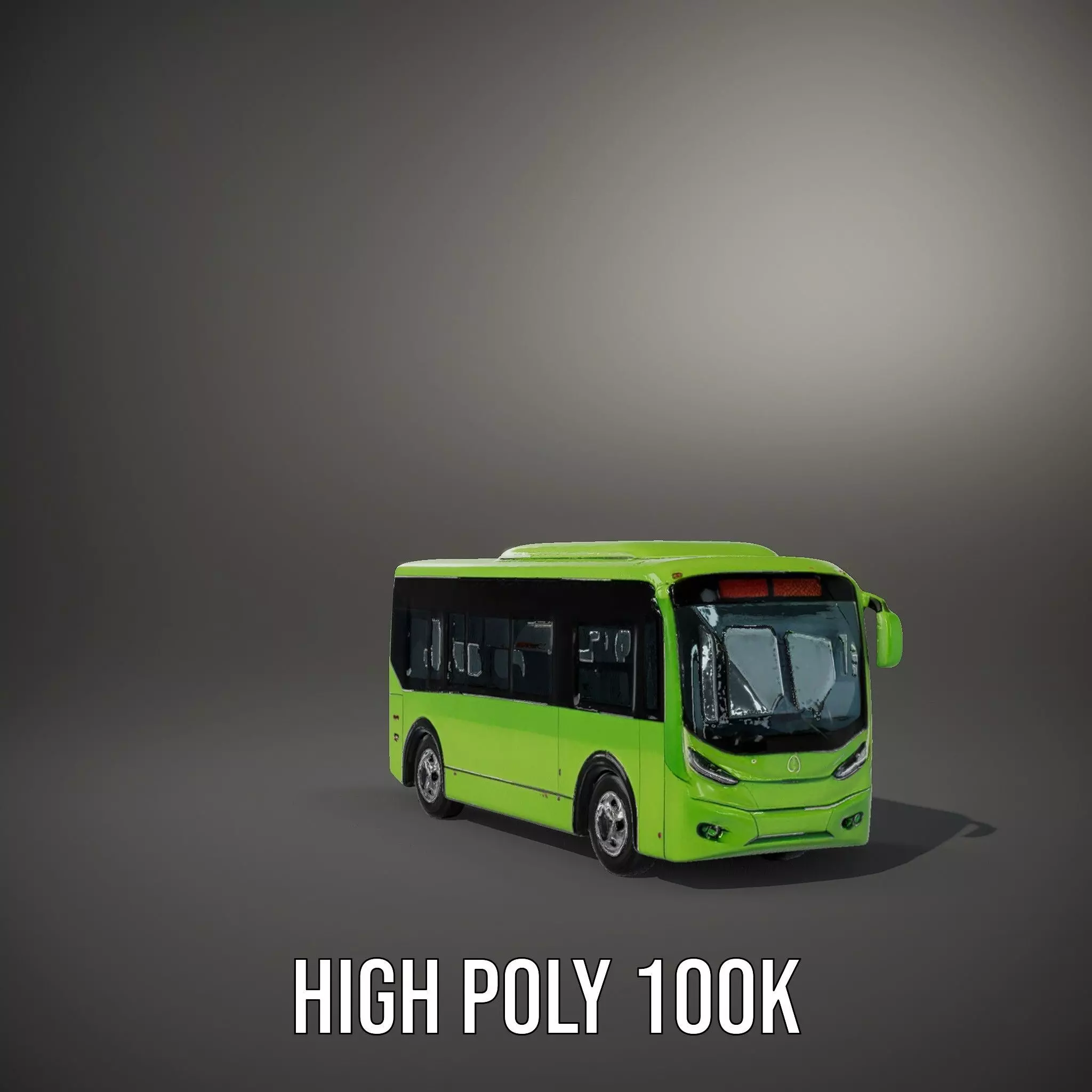 Lime Green Bus model pack Low-poly 3D model_9