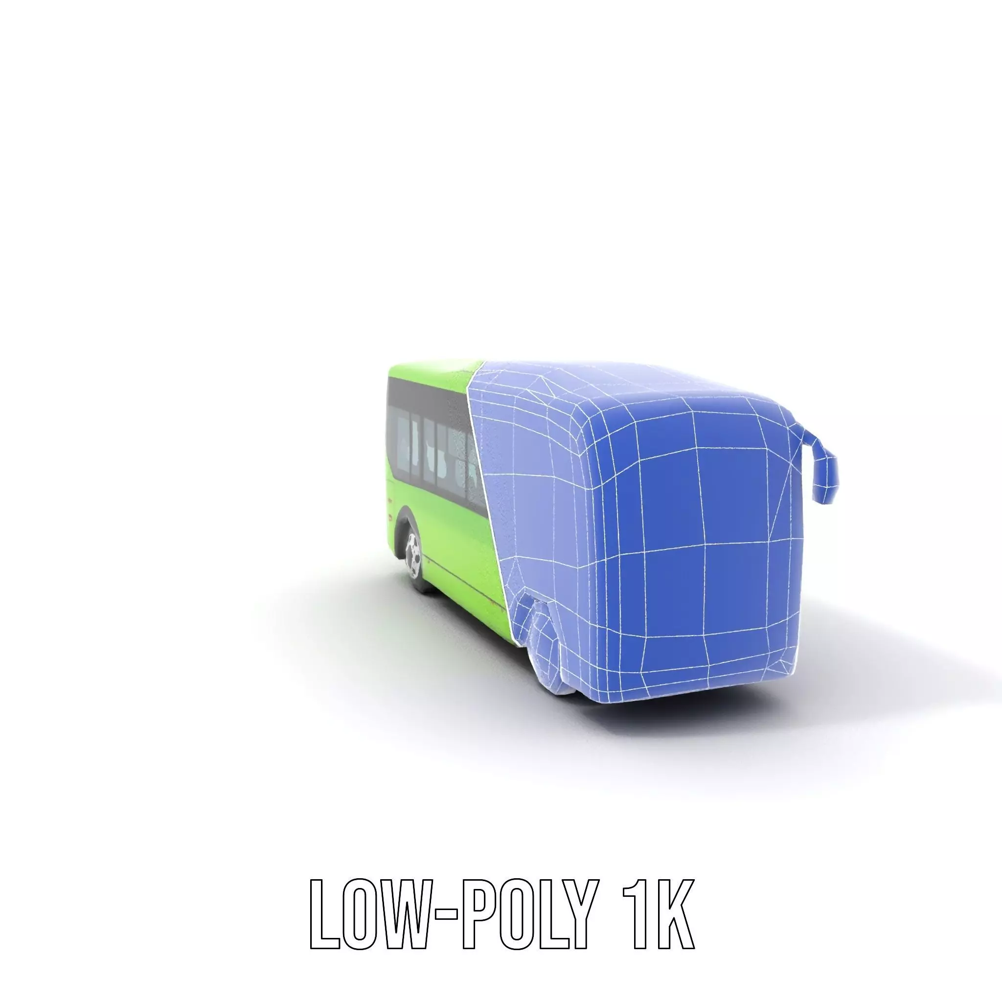 Lime Green Bus model pack Low-poly 3D model_8