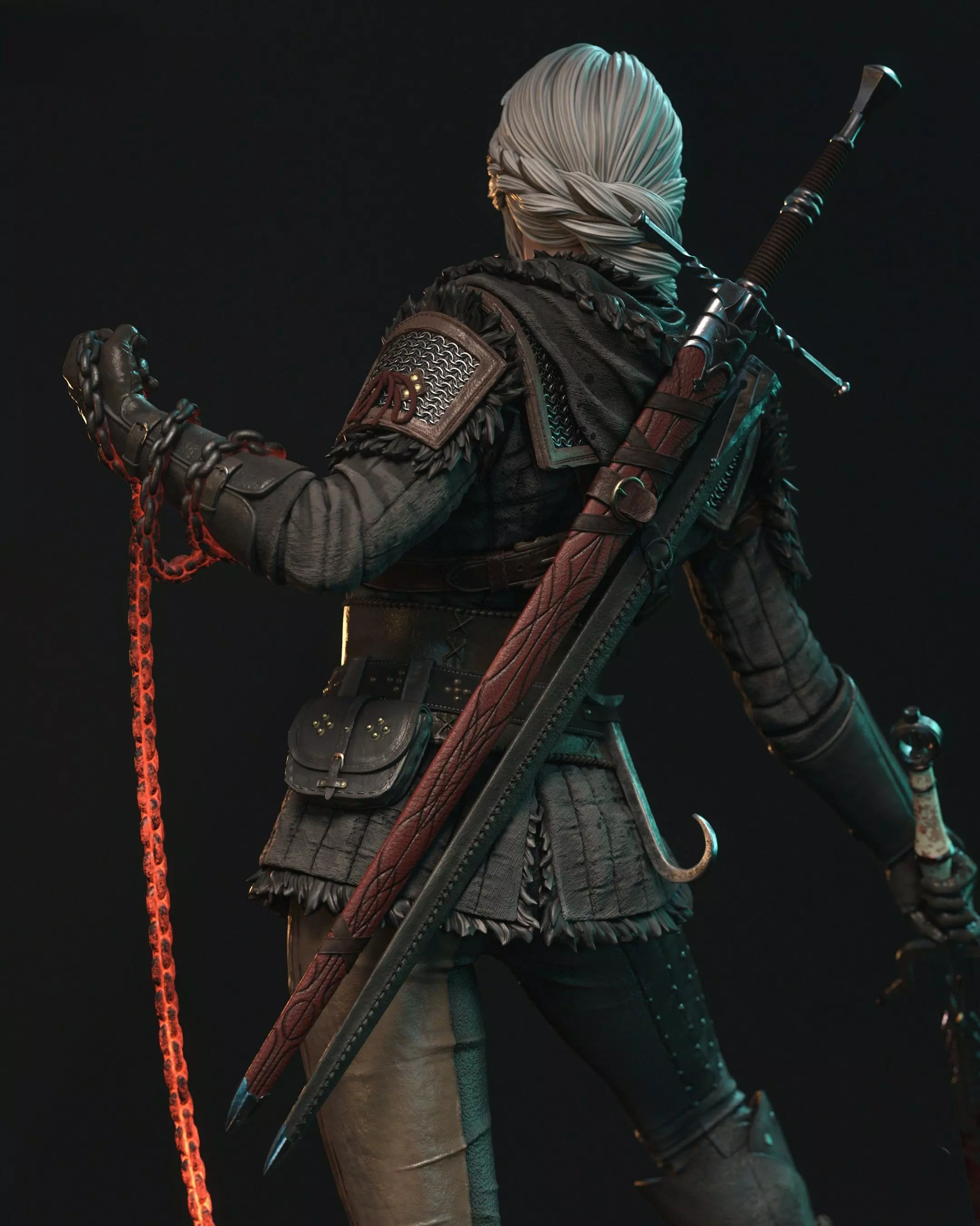 Ciri The Witcher 4 3D Print Model STL LYS Files Split Full... 3D print model_8